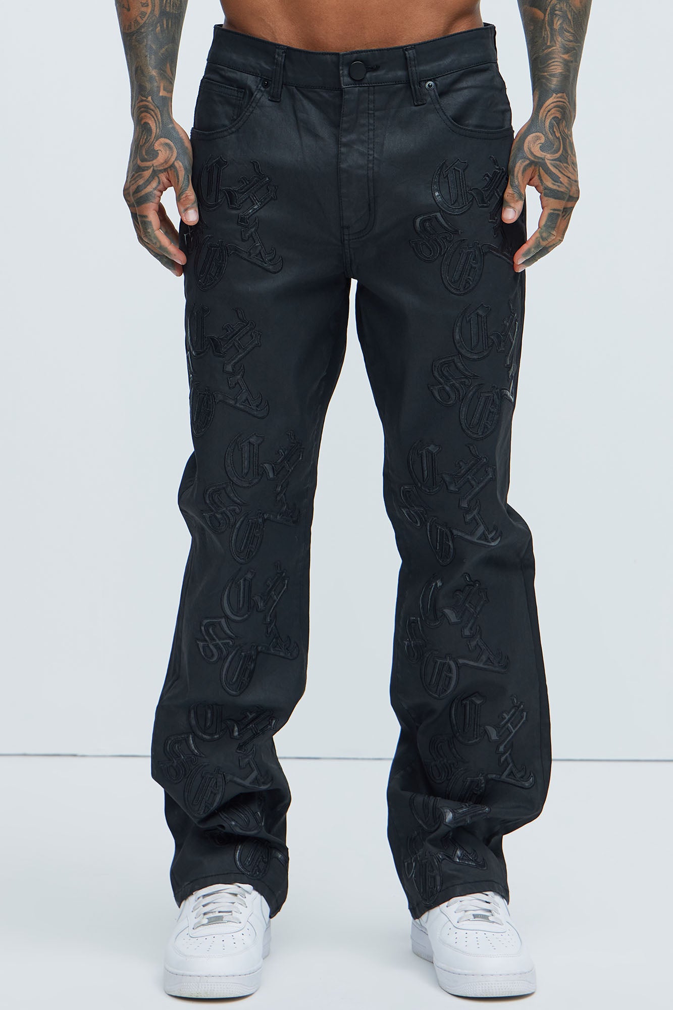 Chaos Embroidery Straight Jeans