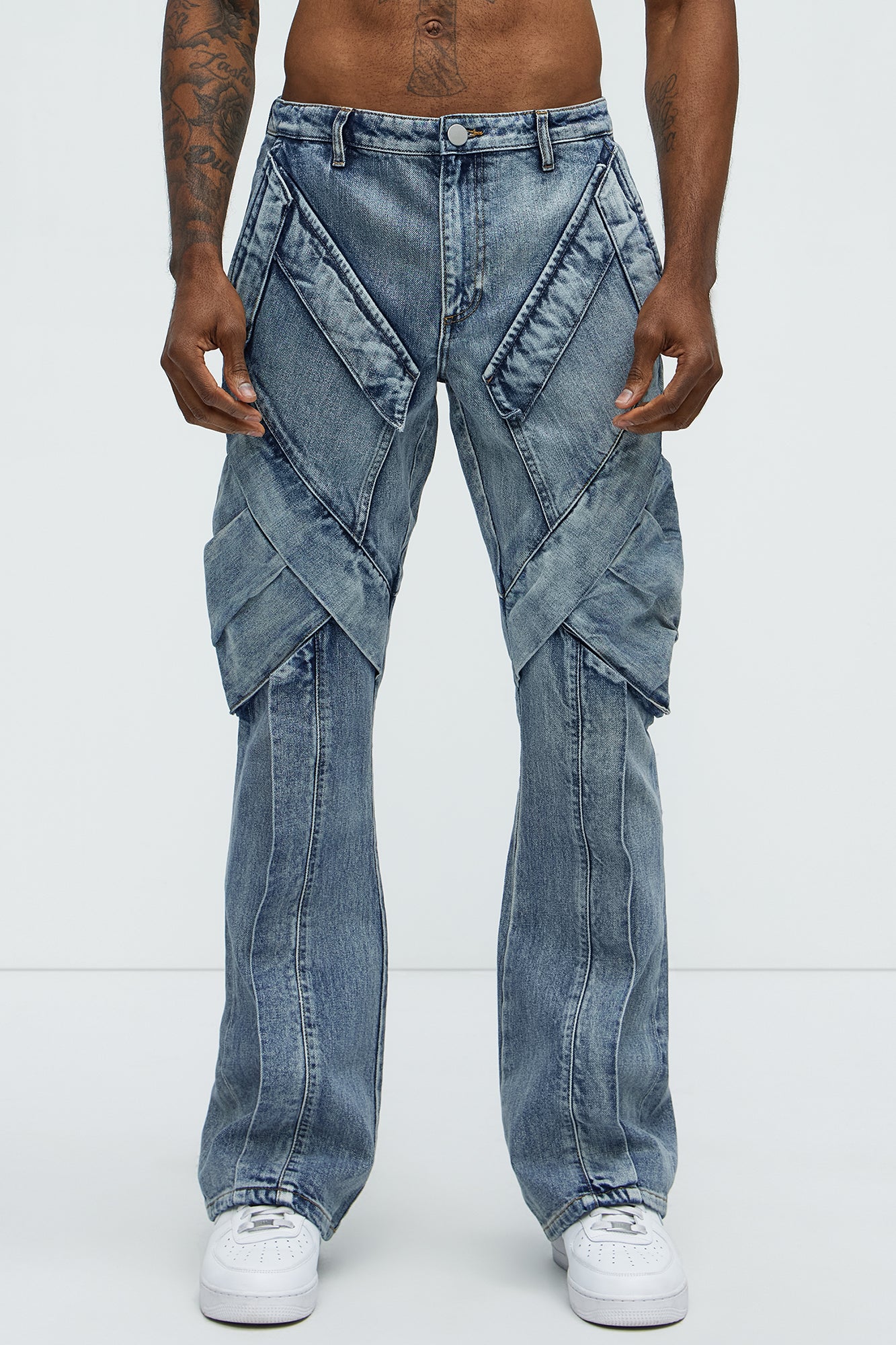 Arlong Paneled Stacked Slim Flare Jeans