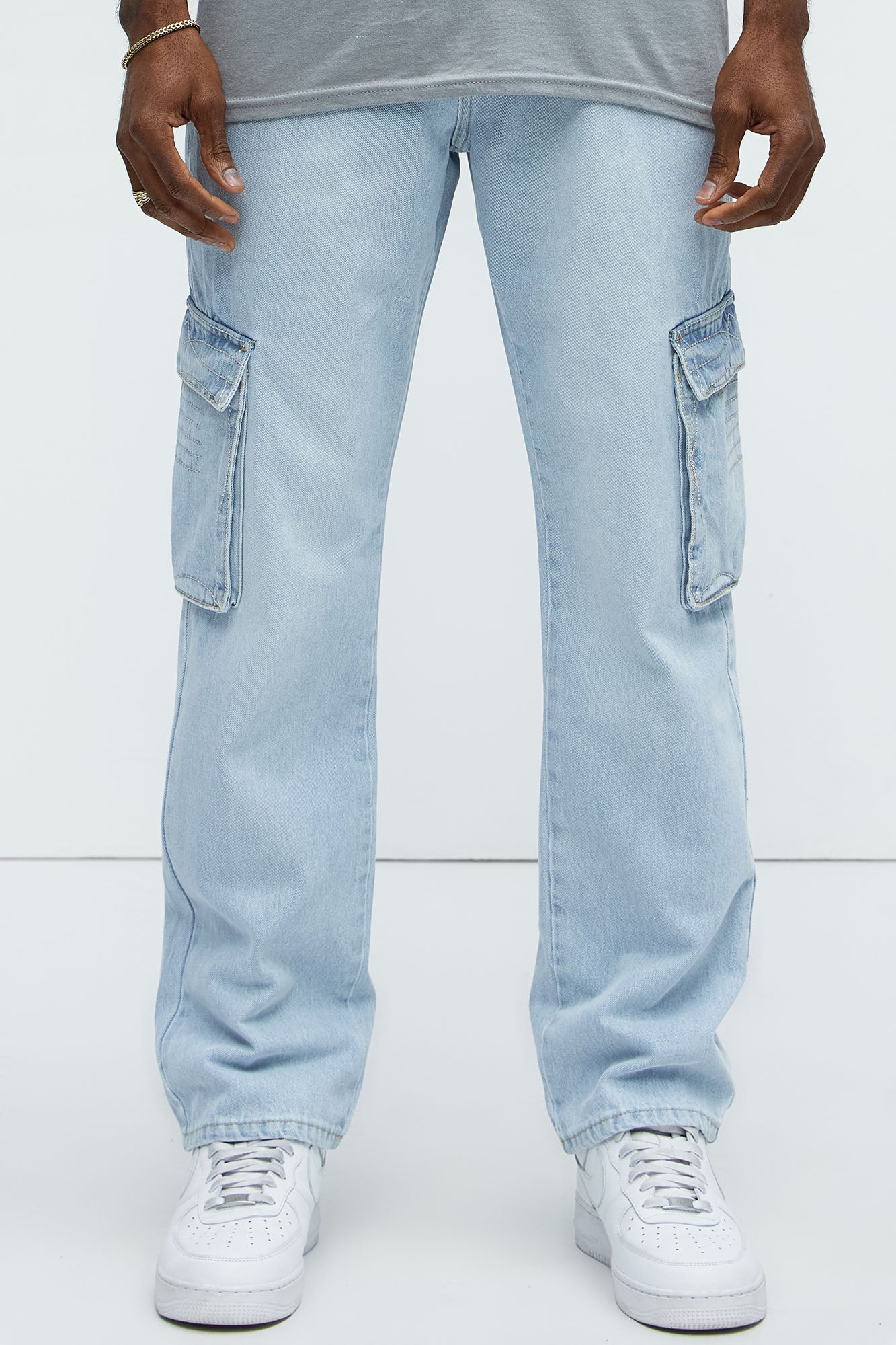Western Embroidery Slim Cargo Jeans