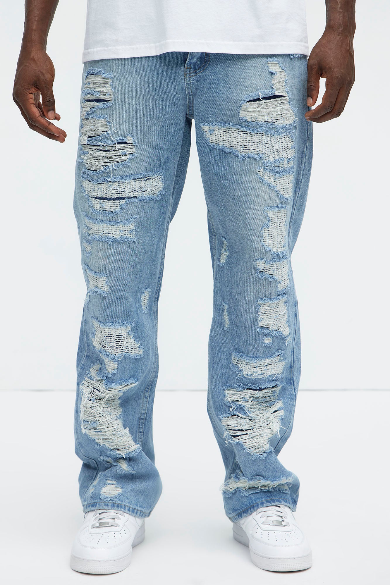 Edwin Distressed Straight Jeans