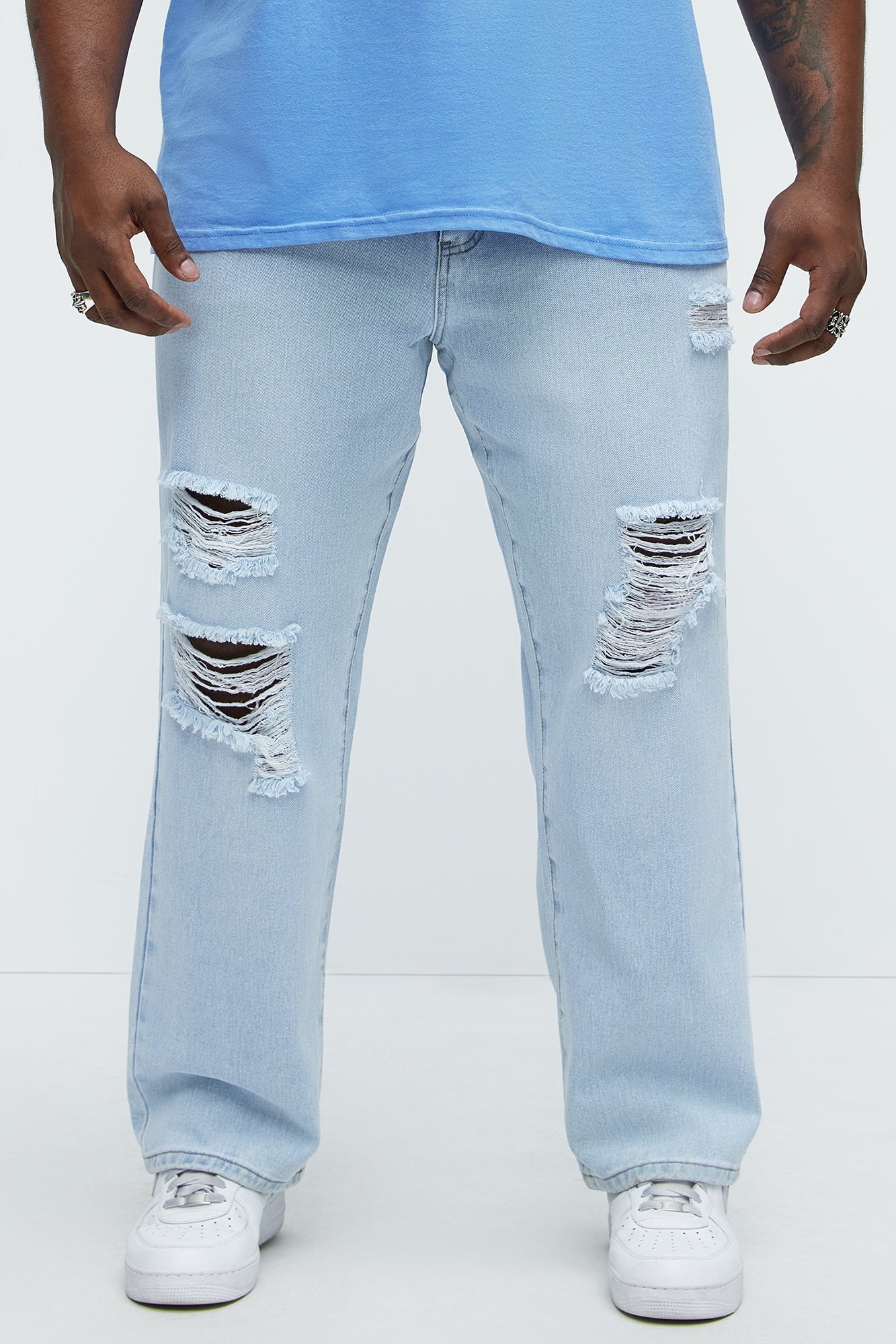 Classic Distressed Straight Jeans