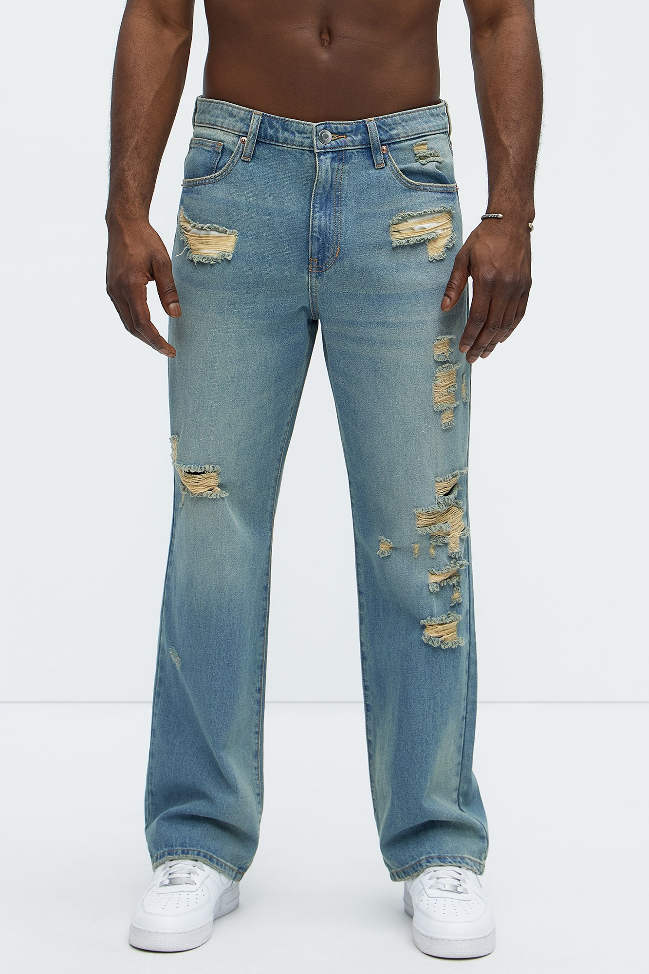 Justin Distressed Straight Jeans