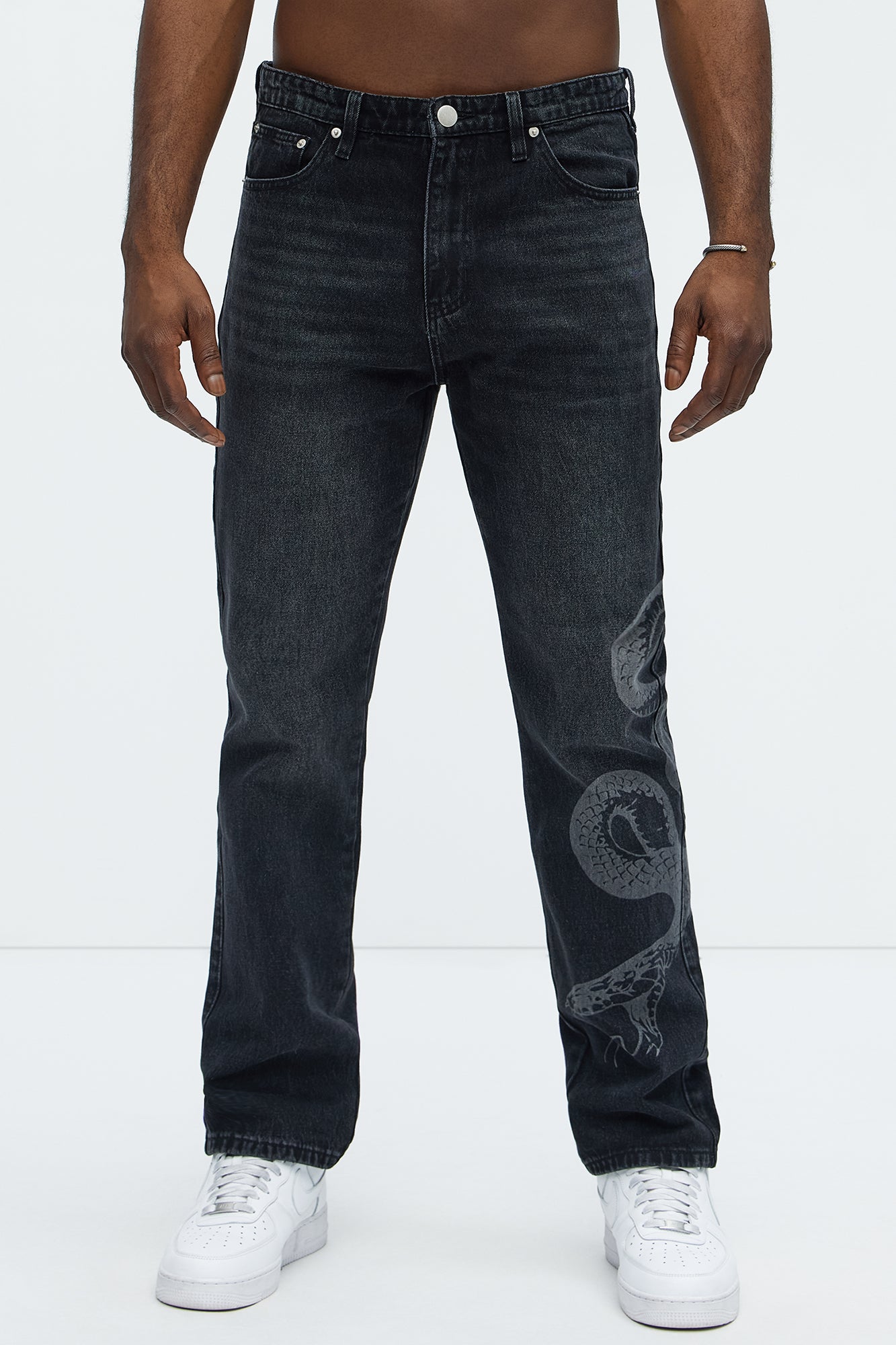 Snake Bleached Slim Jeans
