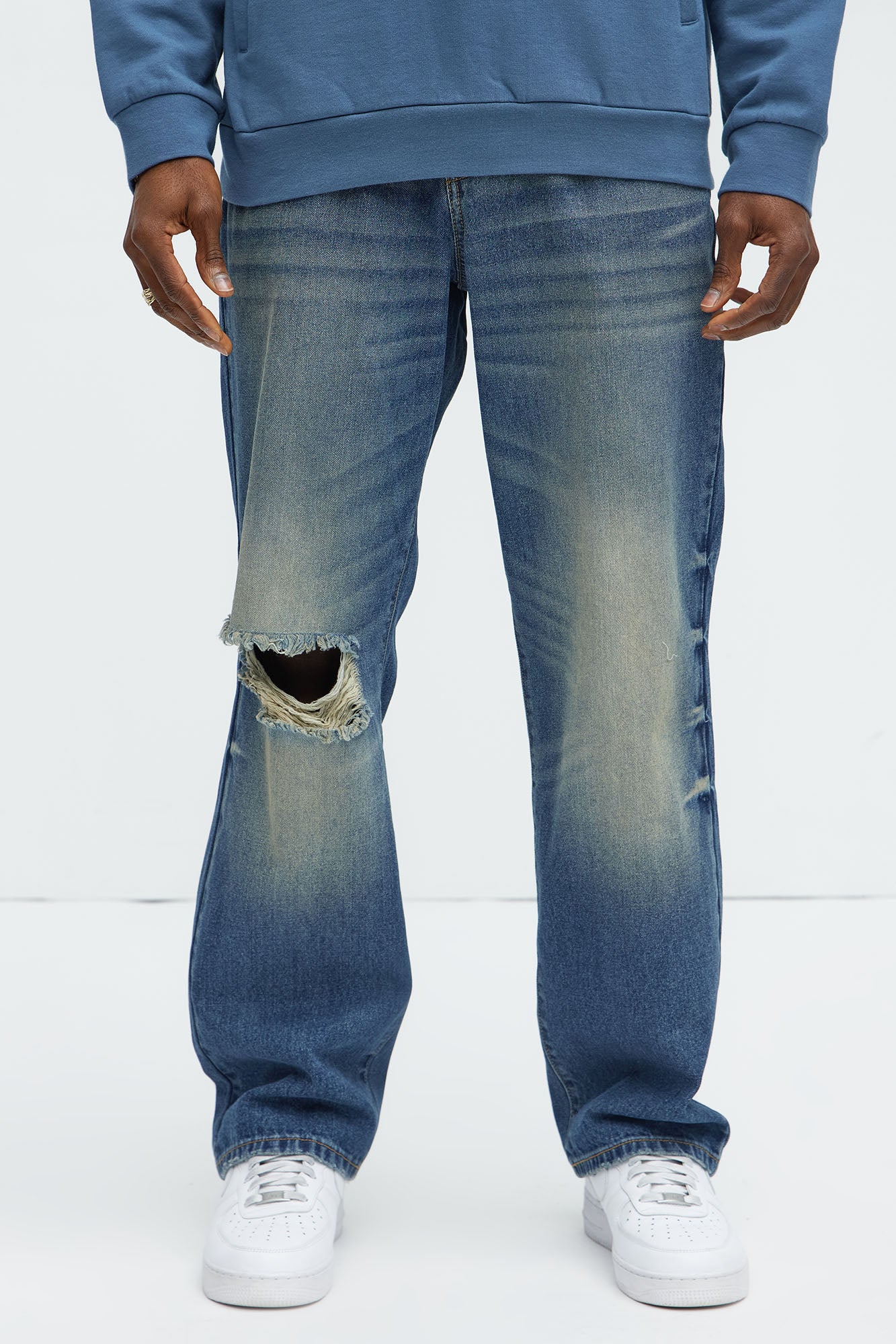 Rocky Distressed Straight Jeans