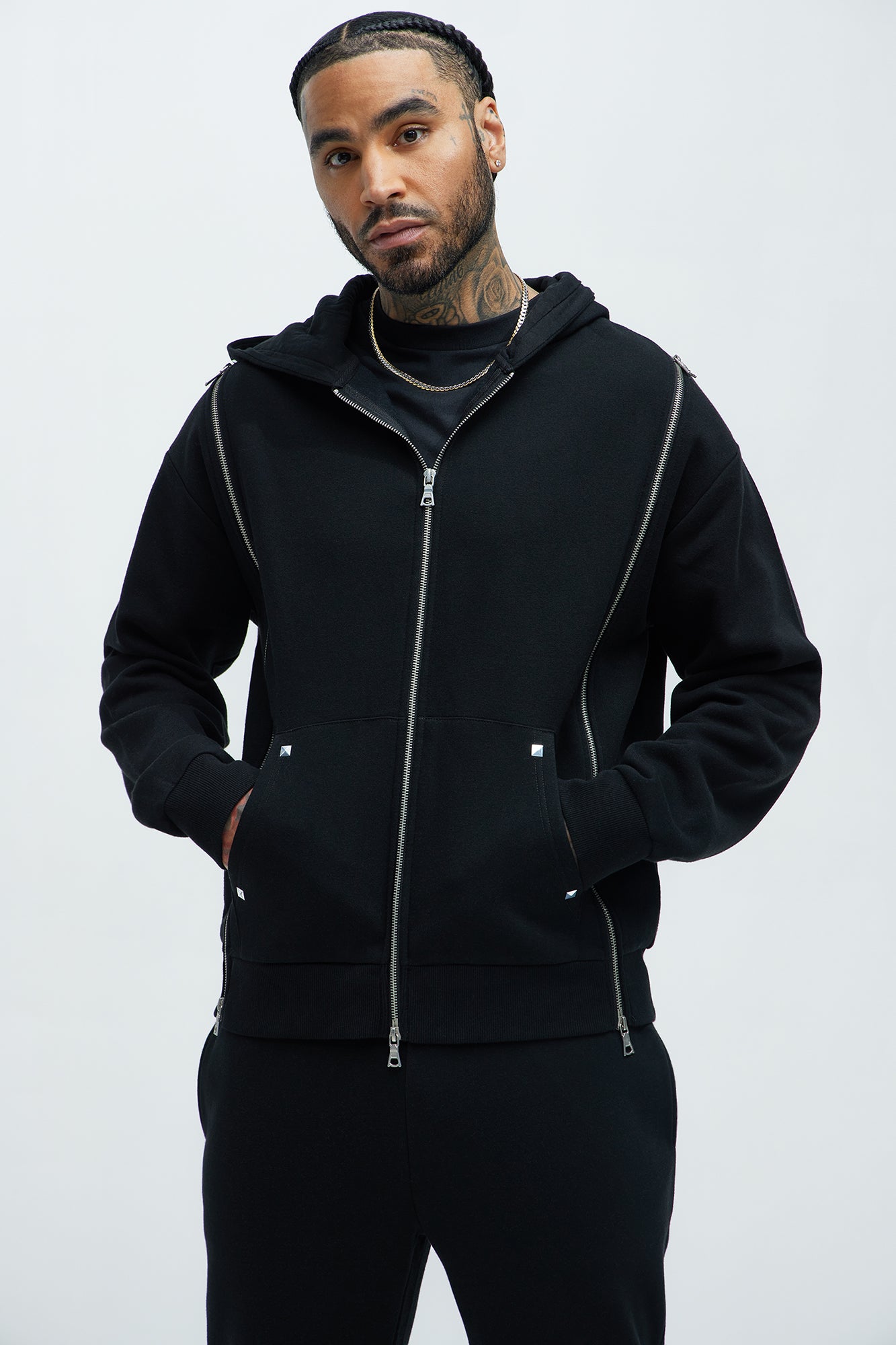 Tyson Sleaze Studded Zip Up Hoodie