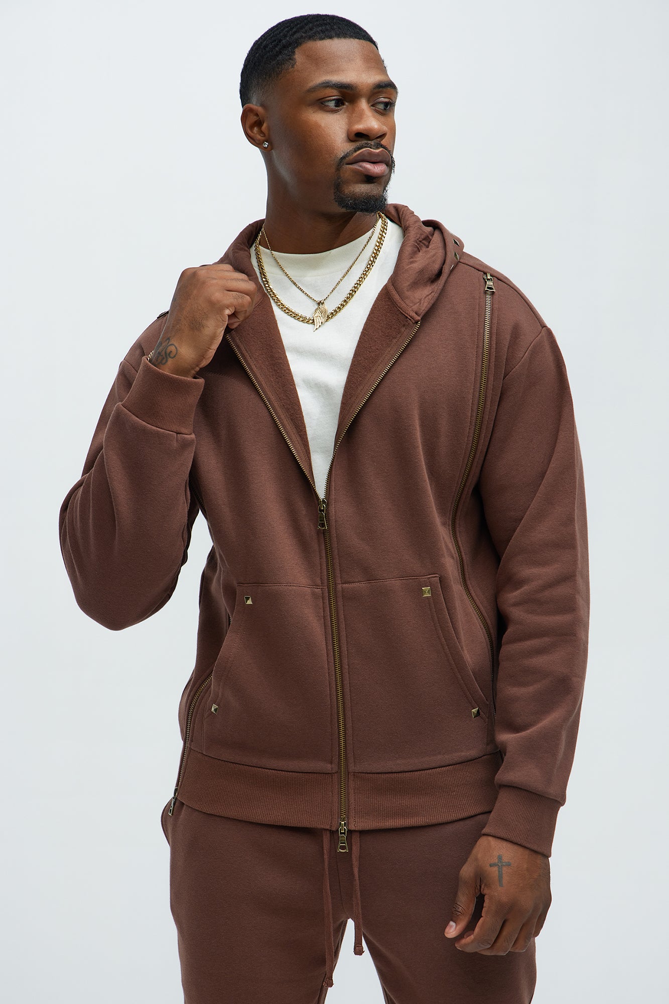 Tyson Sleaze Studded Zip Up Hoodie