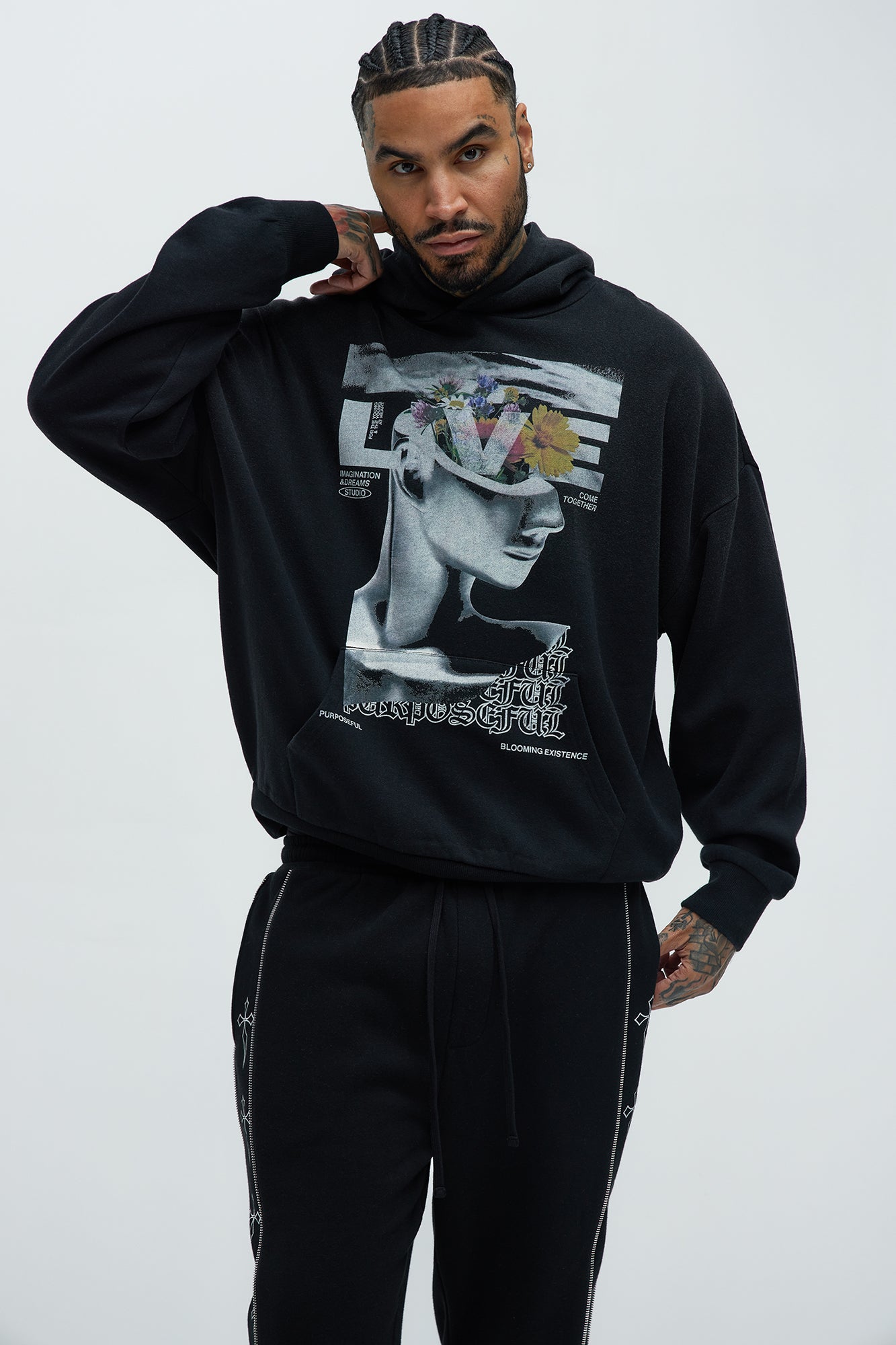 Bay Tyson Vintage Graphic Oversized Hoodie