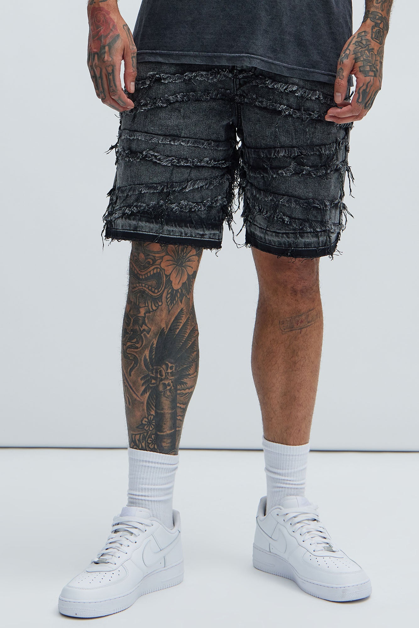 Nice Try Frayed Denim Short