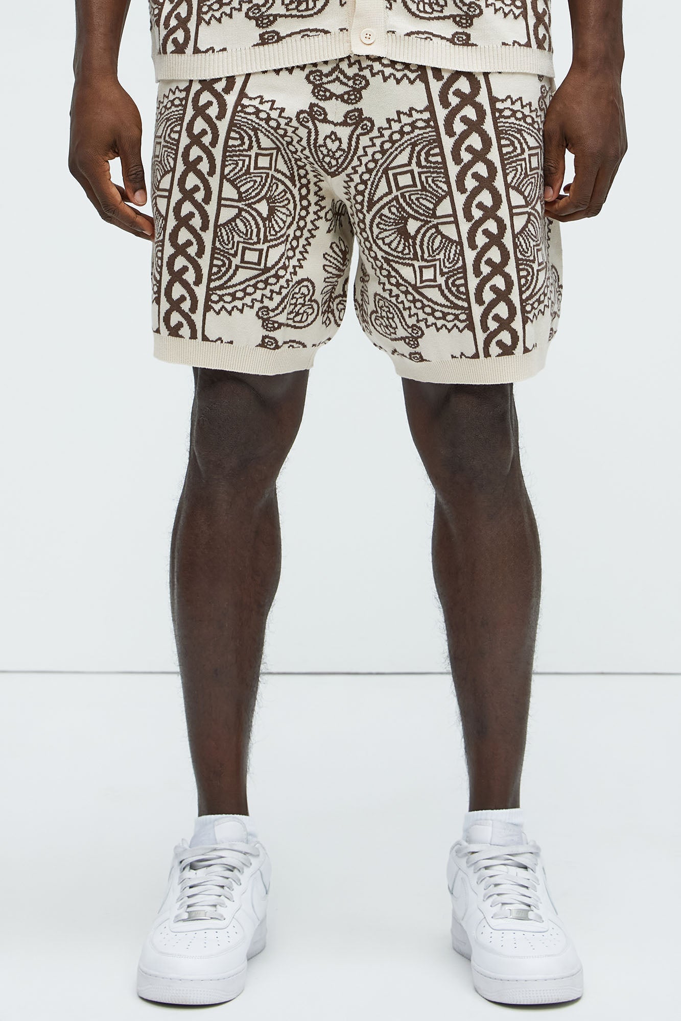 Ornate Jacquard Knitted Shorts