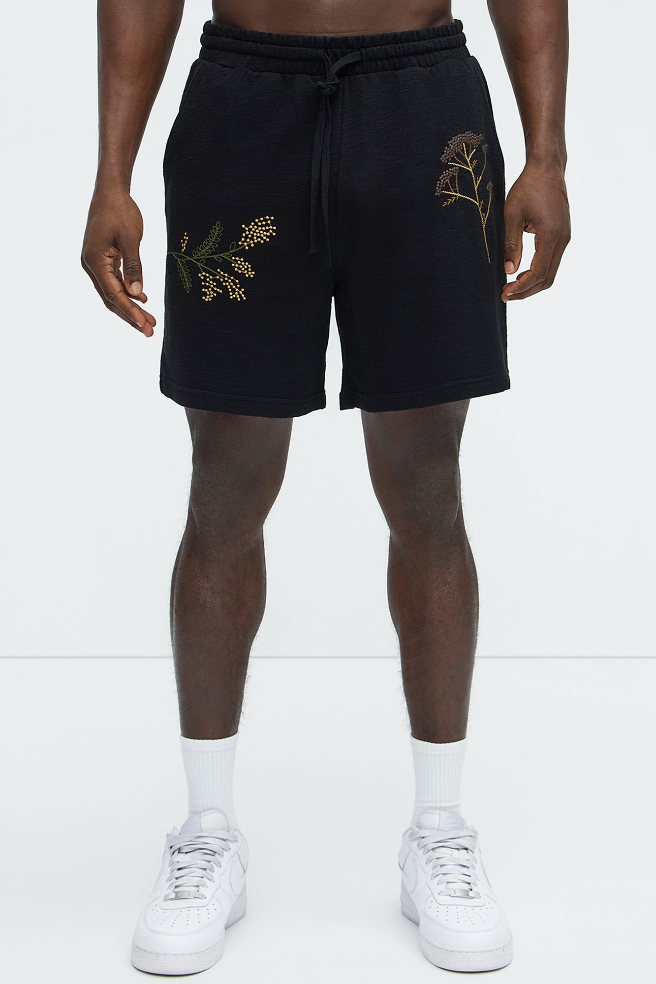 Berries And Blooms Embroidered Shorts