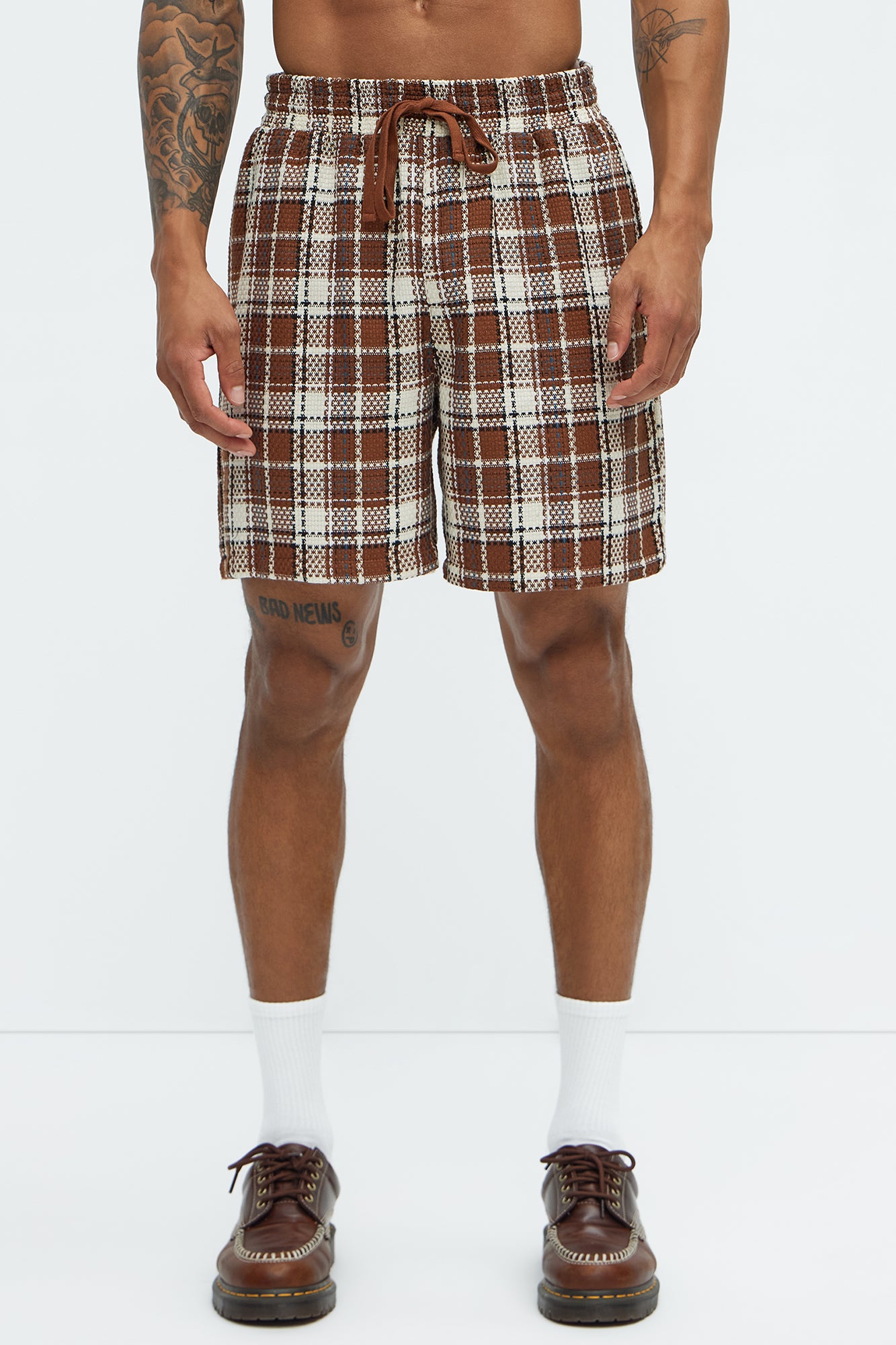 Plaid Basket Weave Volley Shorts