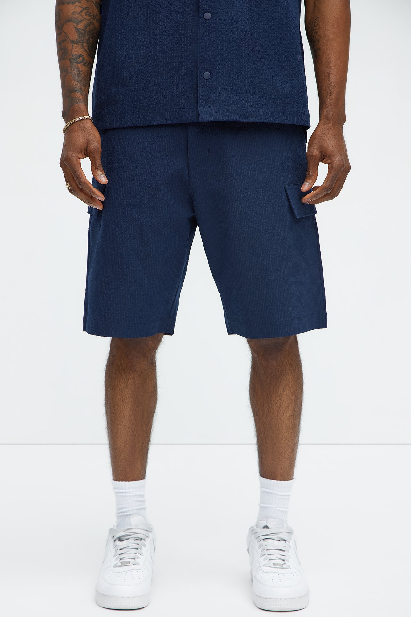 Seersucker Cargo Shorts