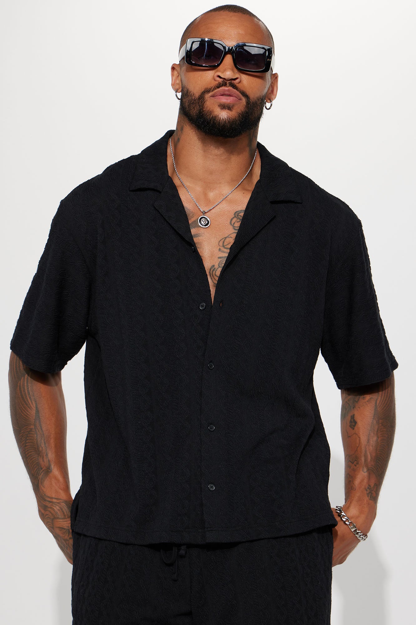 Check My Bank Statement Knit Short Sleeve Button Up