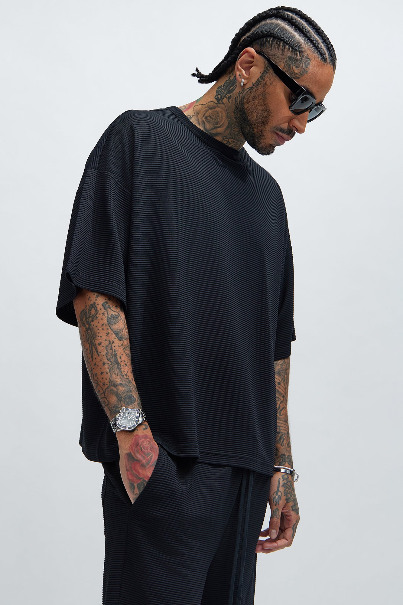 Zyler Textured Boxy Short Sleeve Tee