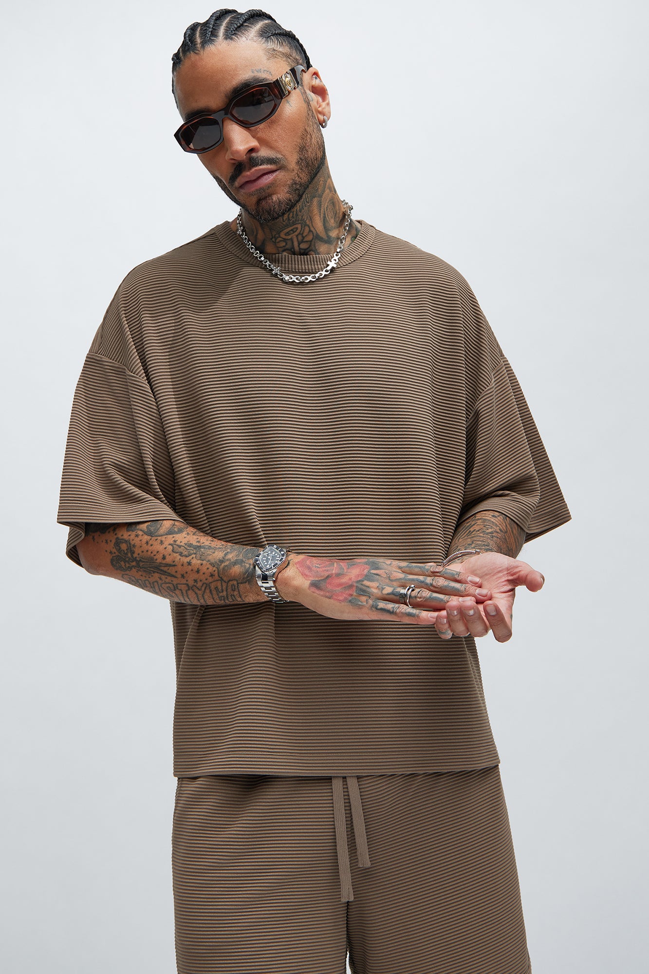 Zyler Textured Boxy Short Sleeve Tee