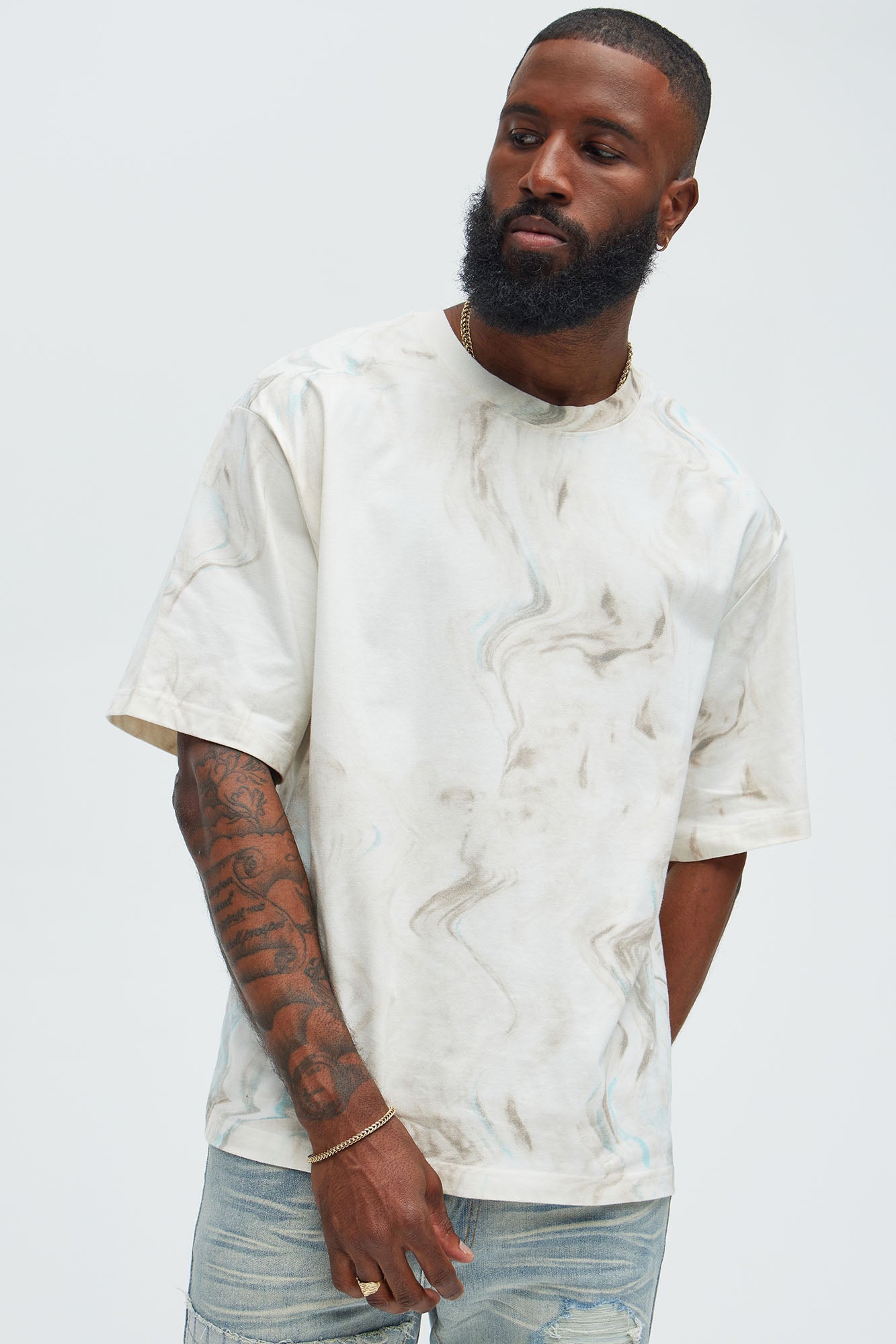 Marble Print Relaxed Tee