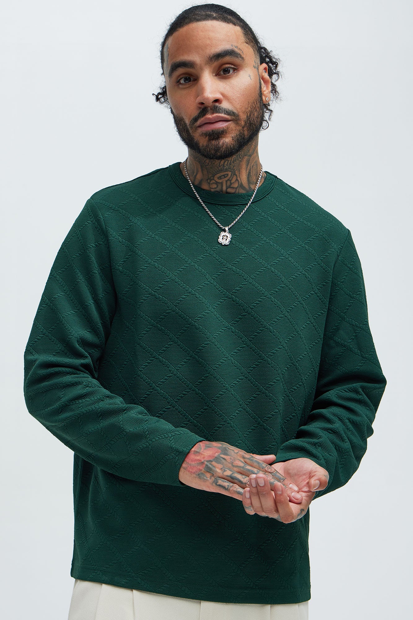 Lingo Textured Long Sleeve Tee