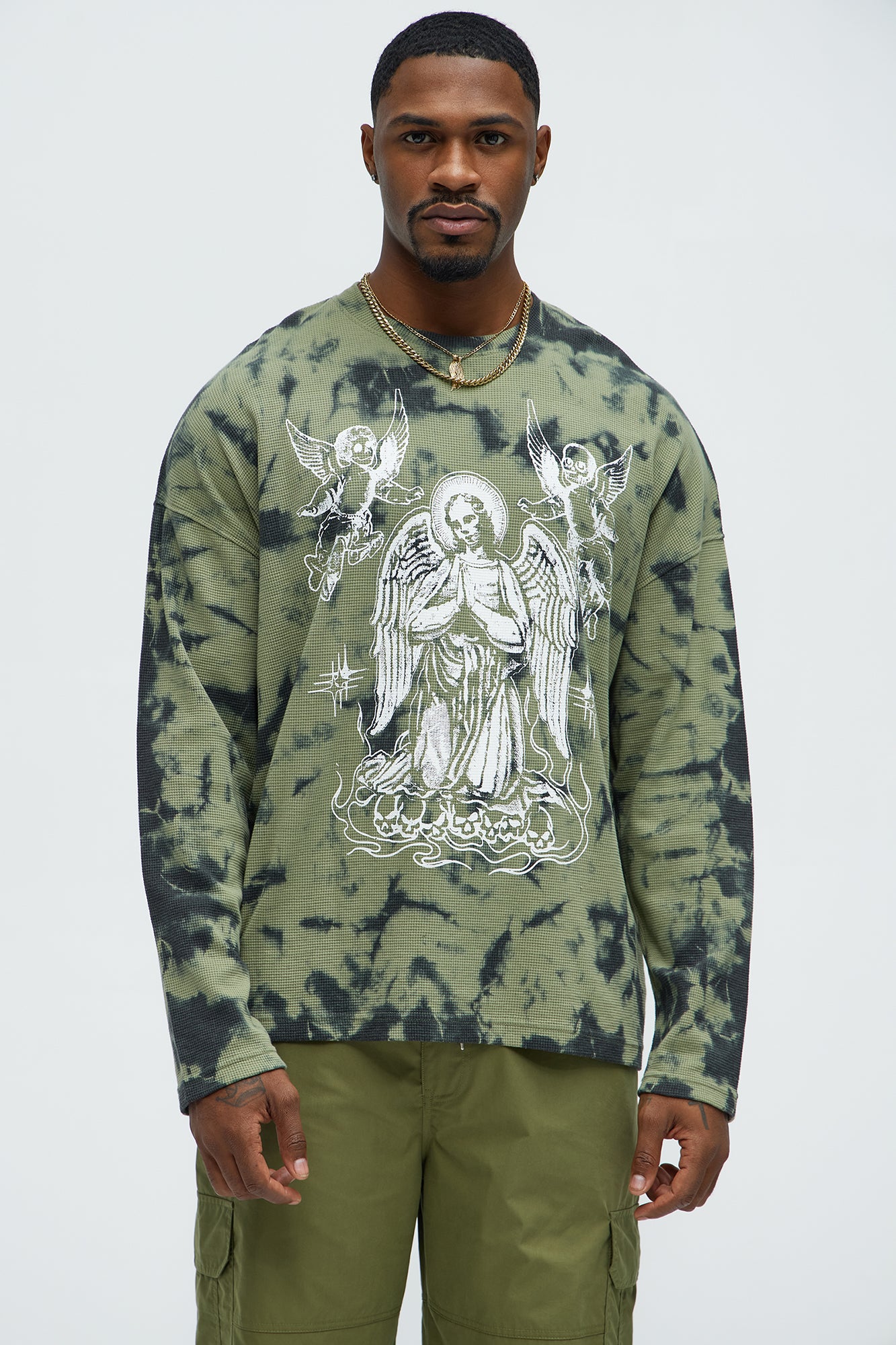 Chase Tie Dye Thermal Long Sleeve Tee