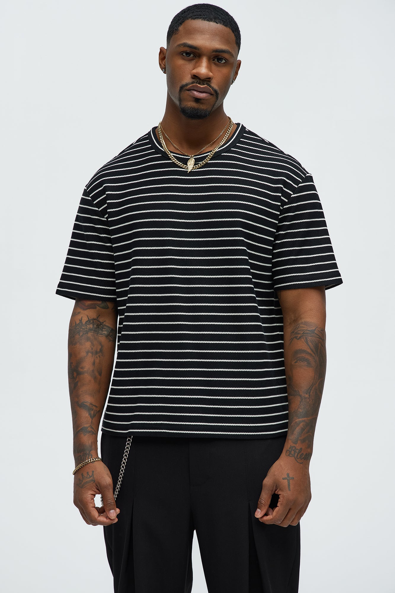 Denton Texture Striped Knit Relaxed Tee
