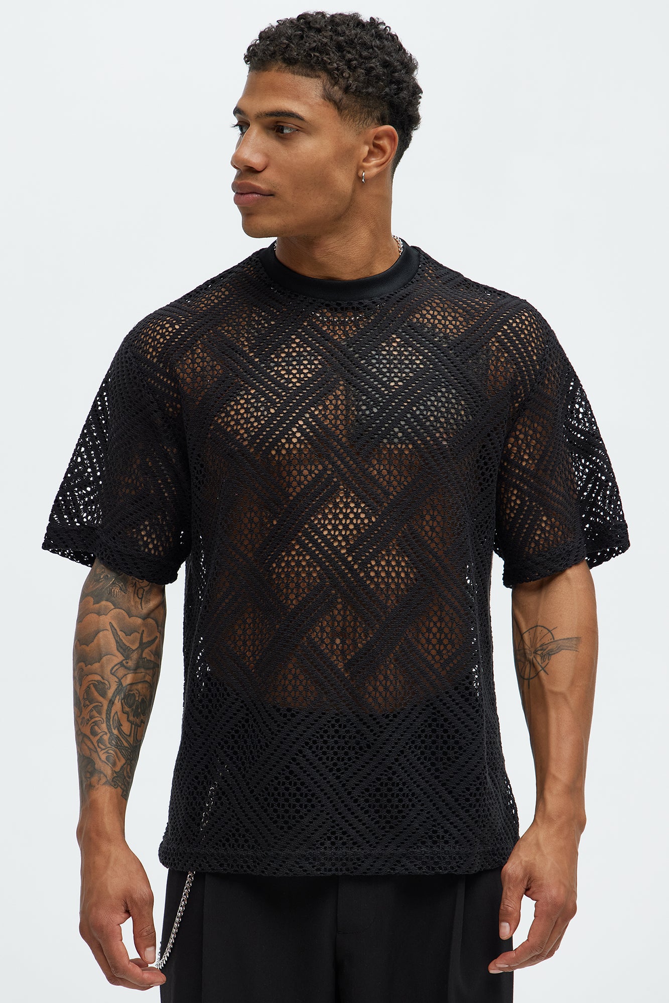 Fulton Crochet Knit Short Sleeve Tee