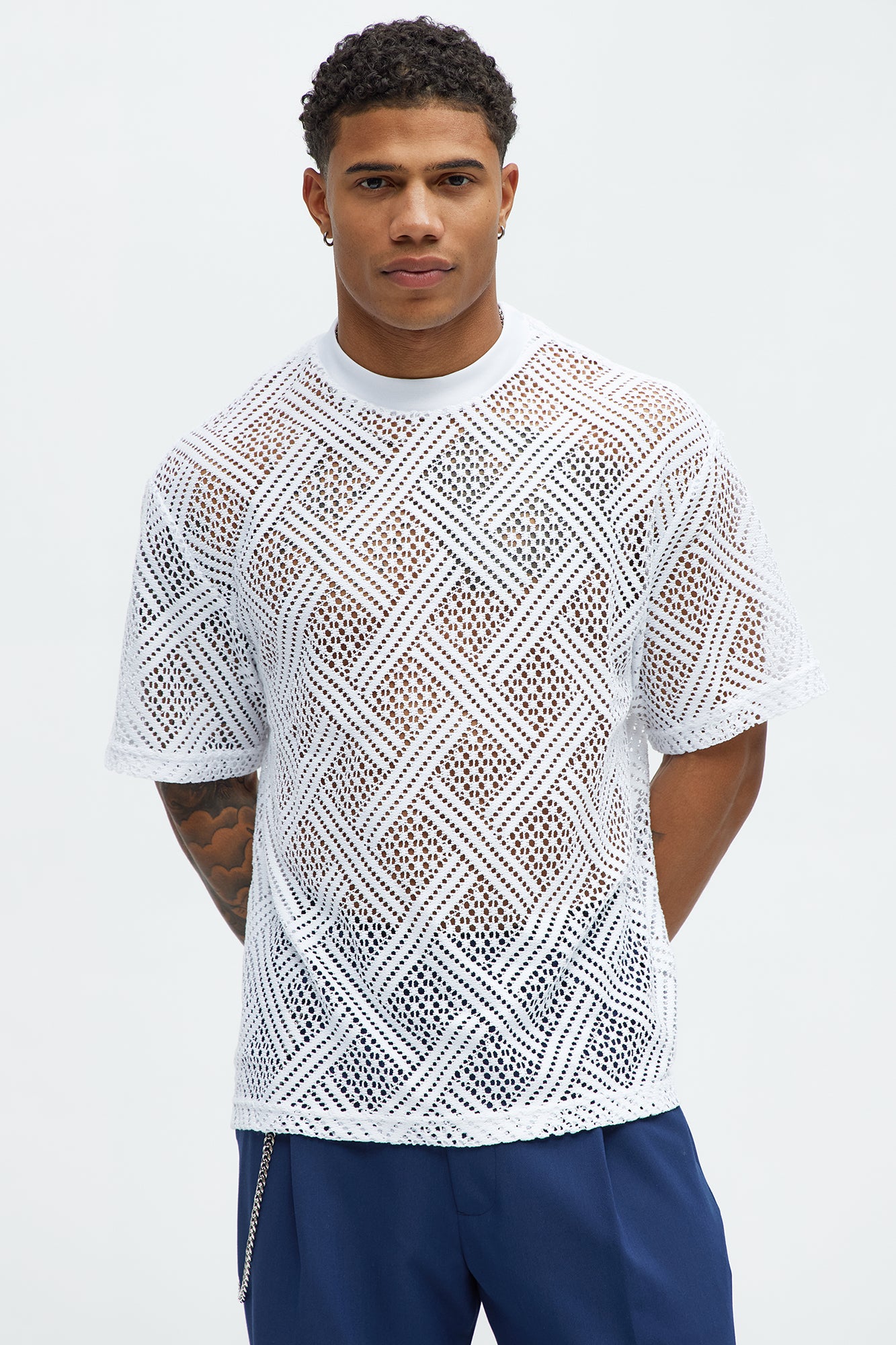 Fulton Crochet Knit Short Sleeve Tee