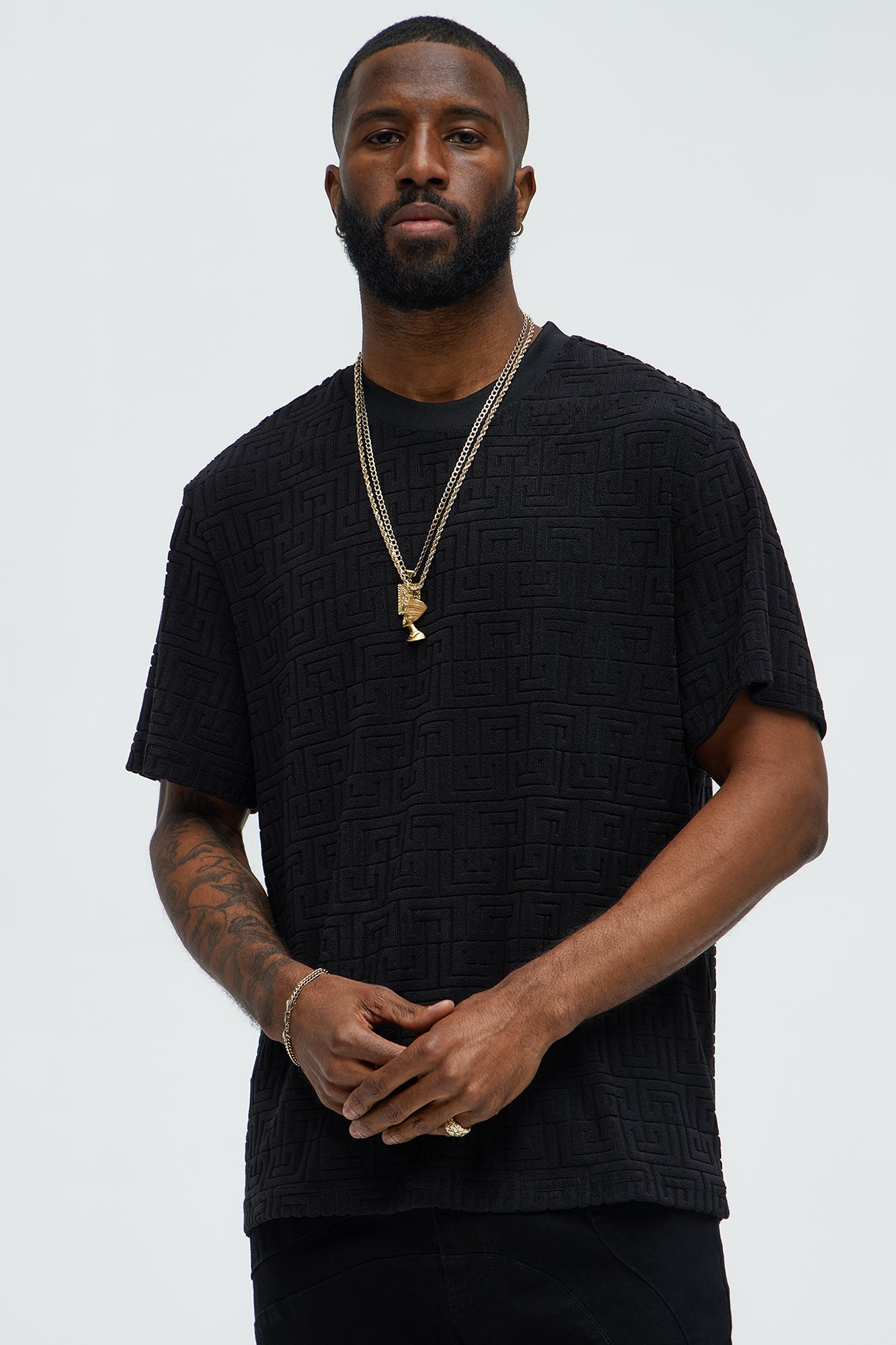 Geo Chenille Knit Crewneck Tee