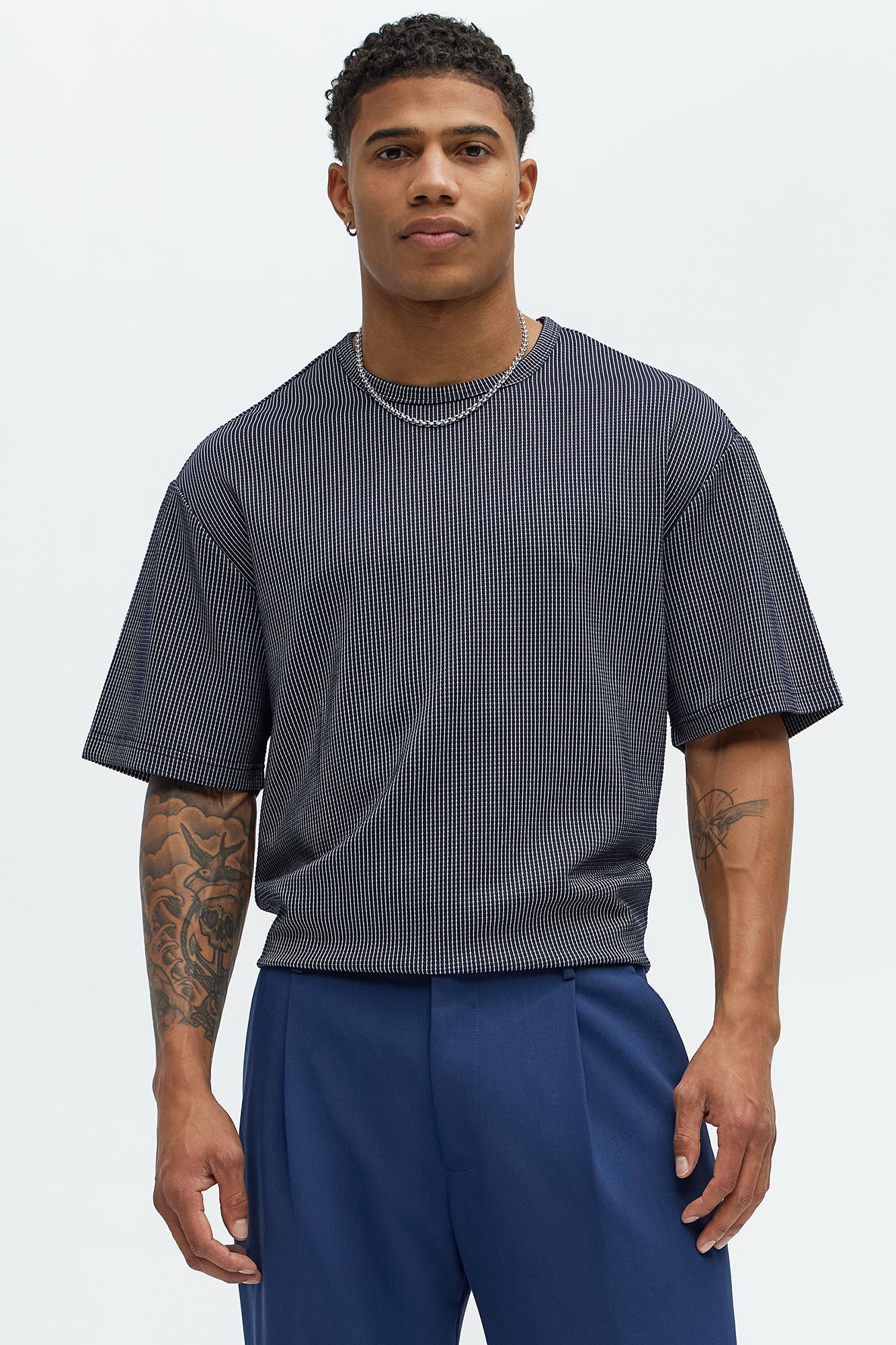 Subtle Waffle Texture Relaxed Tee