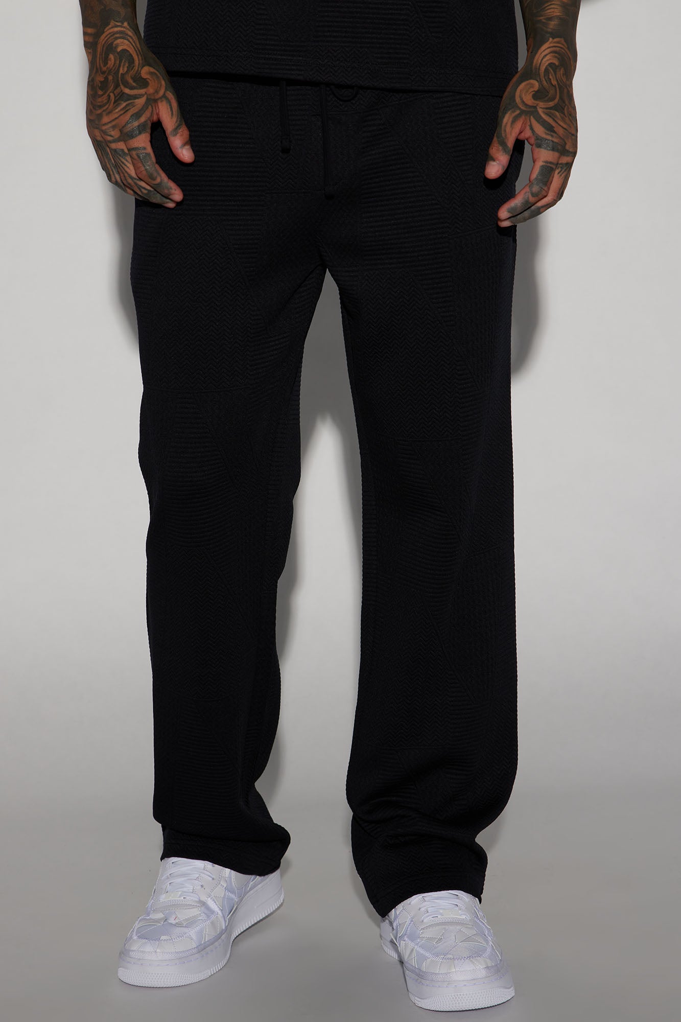 Textured Triangles Slim Pants