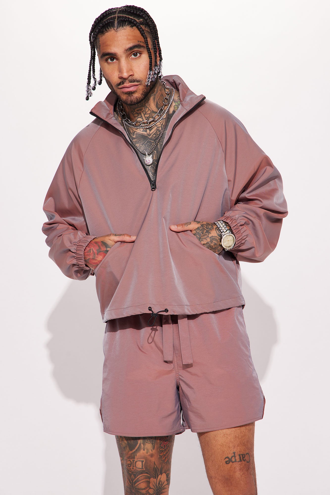 Stormy Iridescent Nylon Anorak
