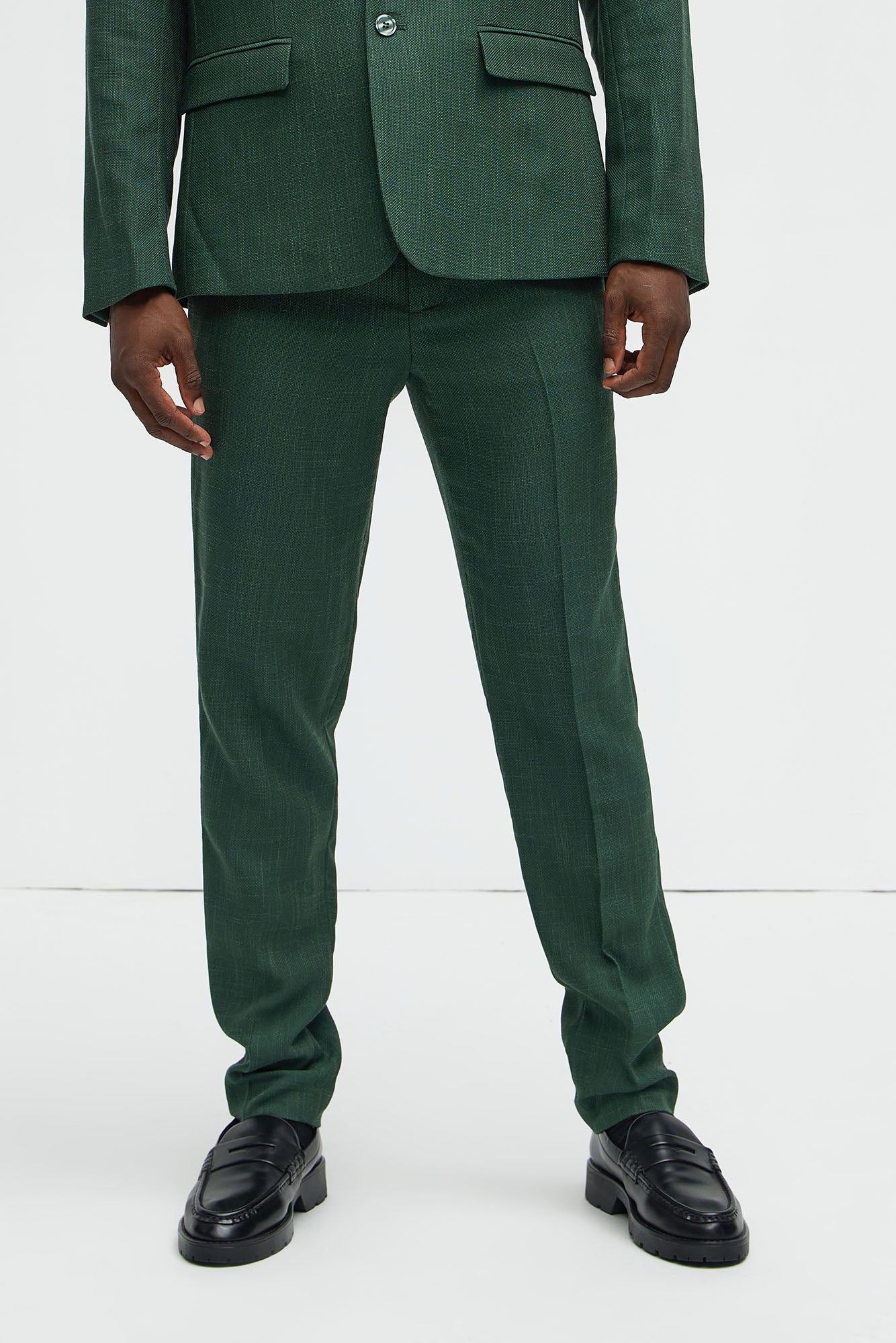 Shepton Solid Texture Slim Trousers