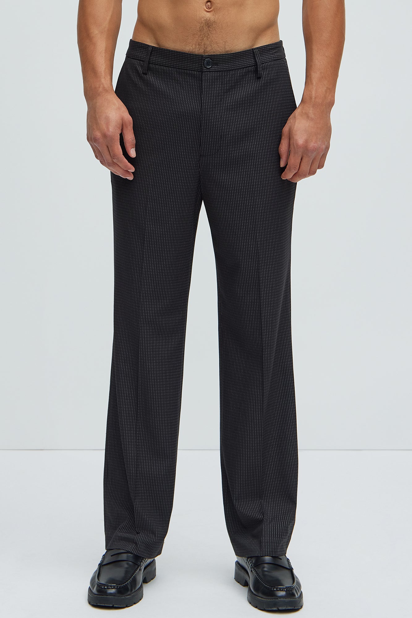Henry Pinstripe Straight Trousers