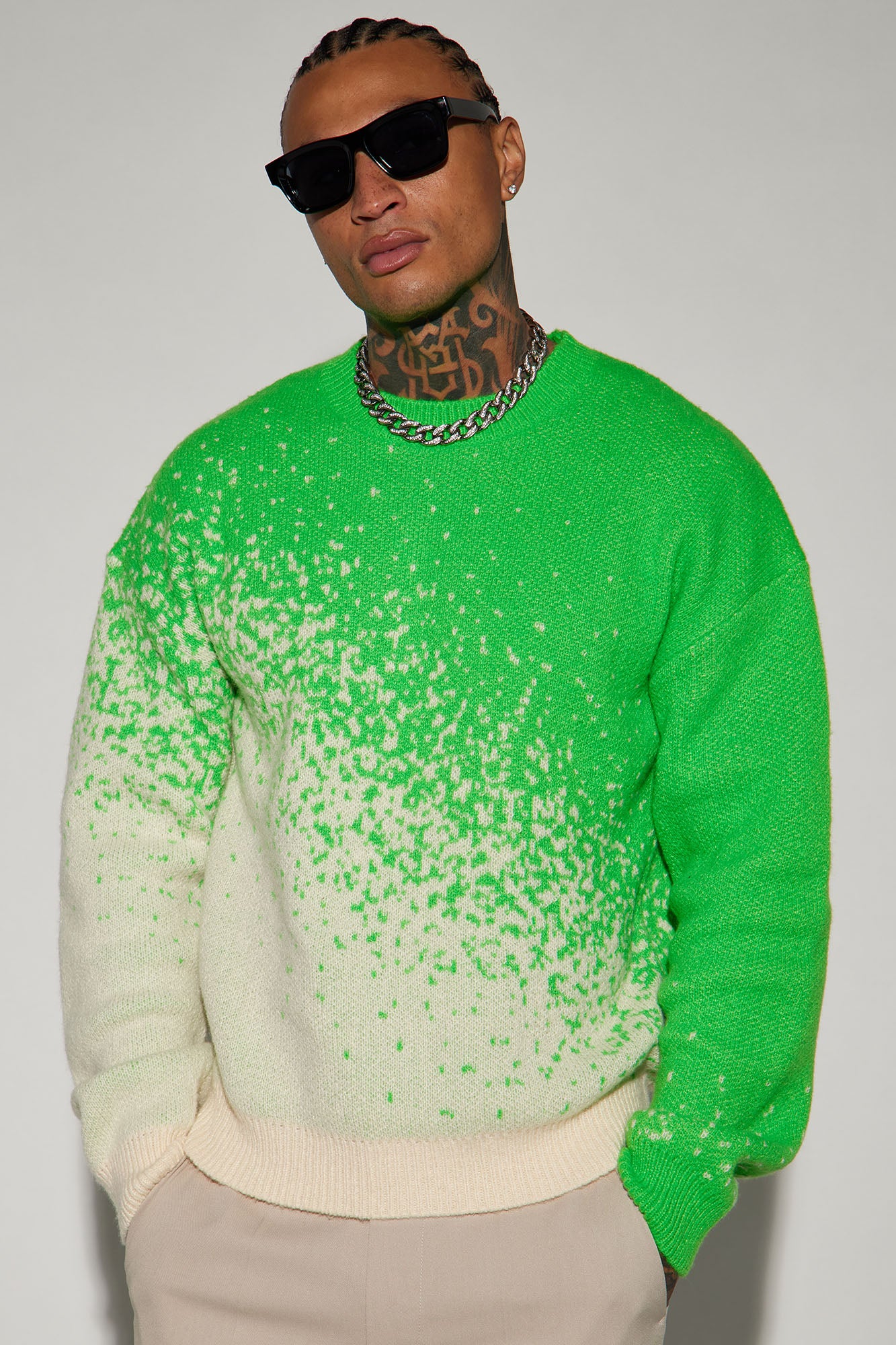 Two Tone Crewneck Sweater