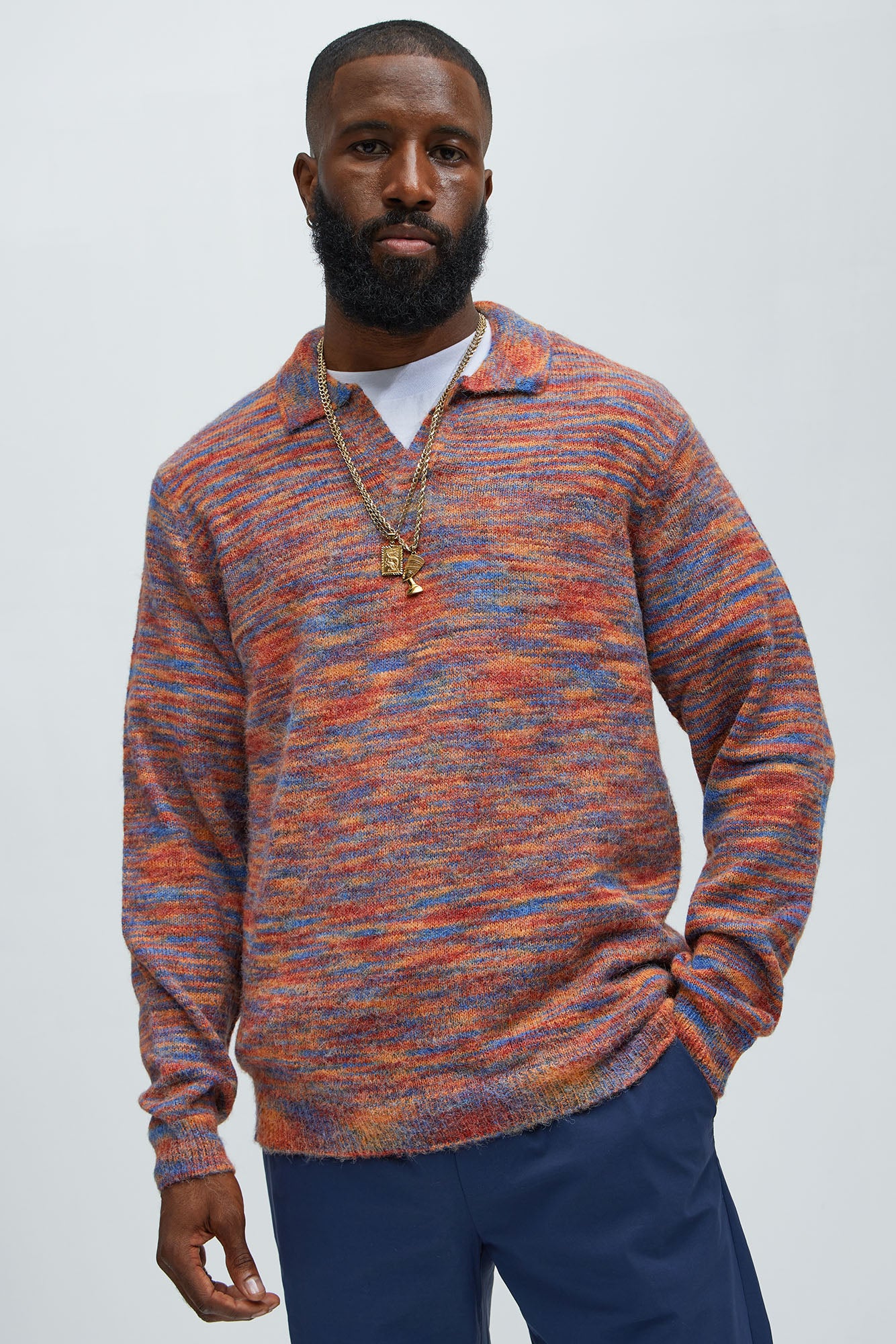 Blinded Mohair Johnny Collar Sweater