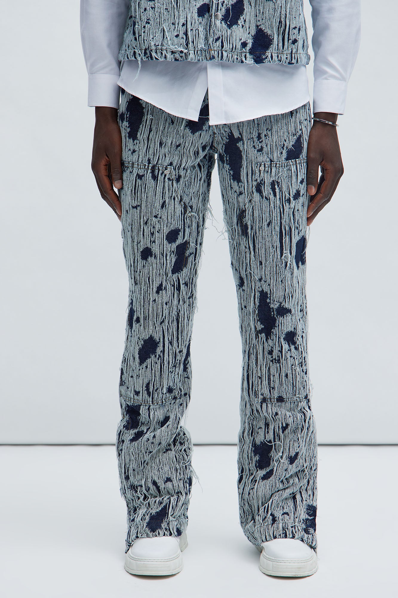 Riley Carpenter Slim Flare Frayed Denim Jeans