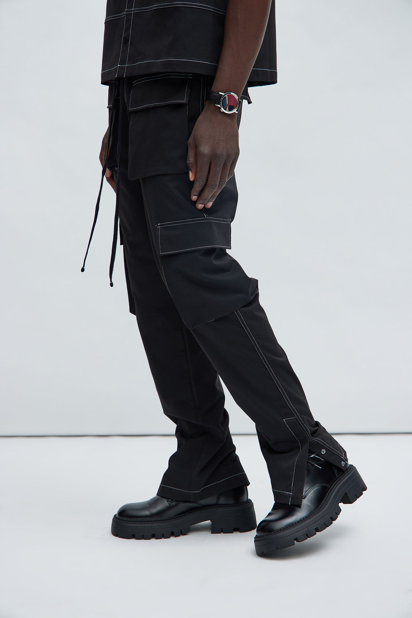 Curtis Contrast Stitch Relaxed Cargo Pants