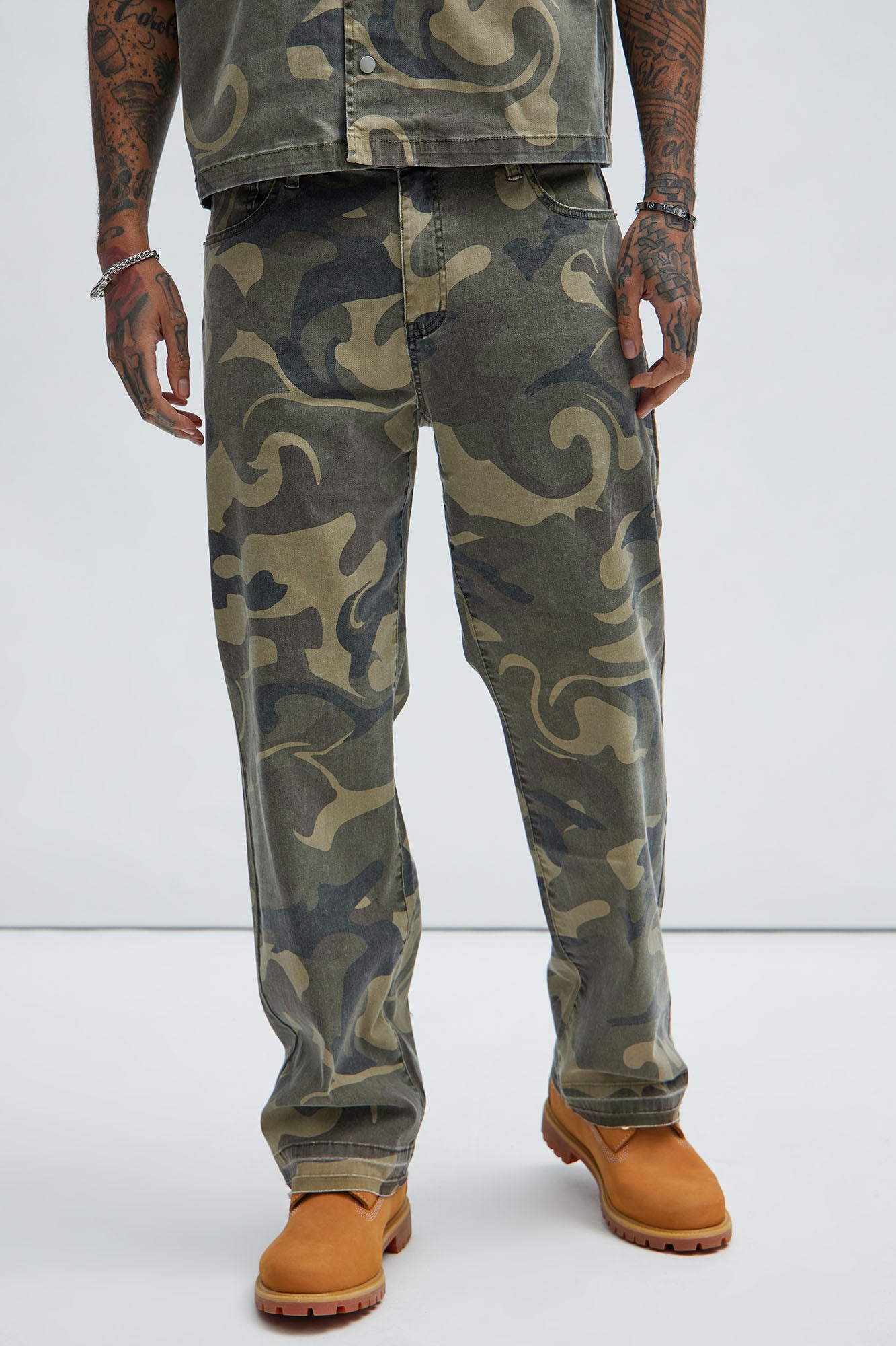 Won't Do Camo Straight Pants