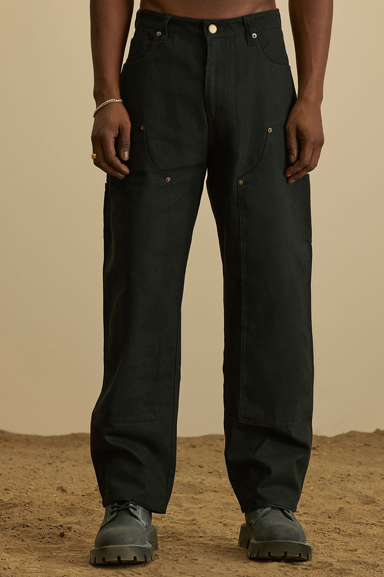 Alexander Double Knee Straight Utility Canvas Pants