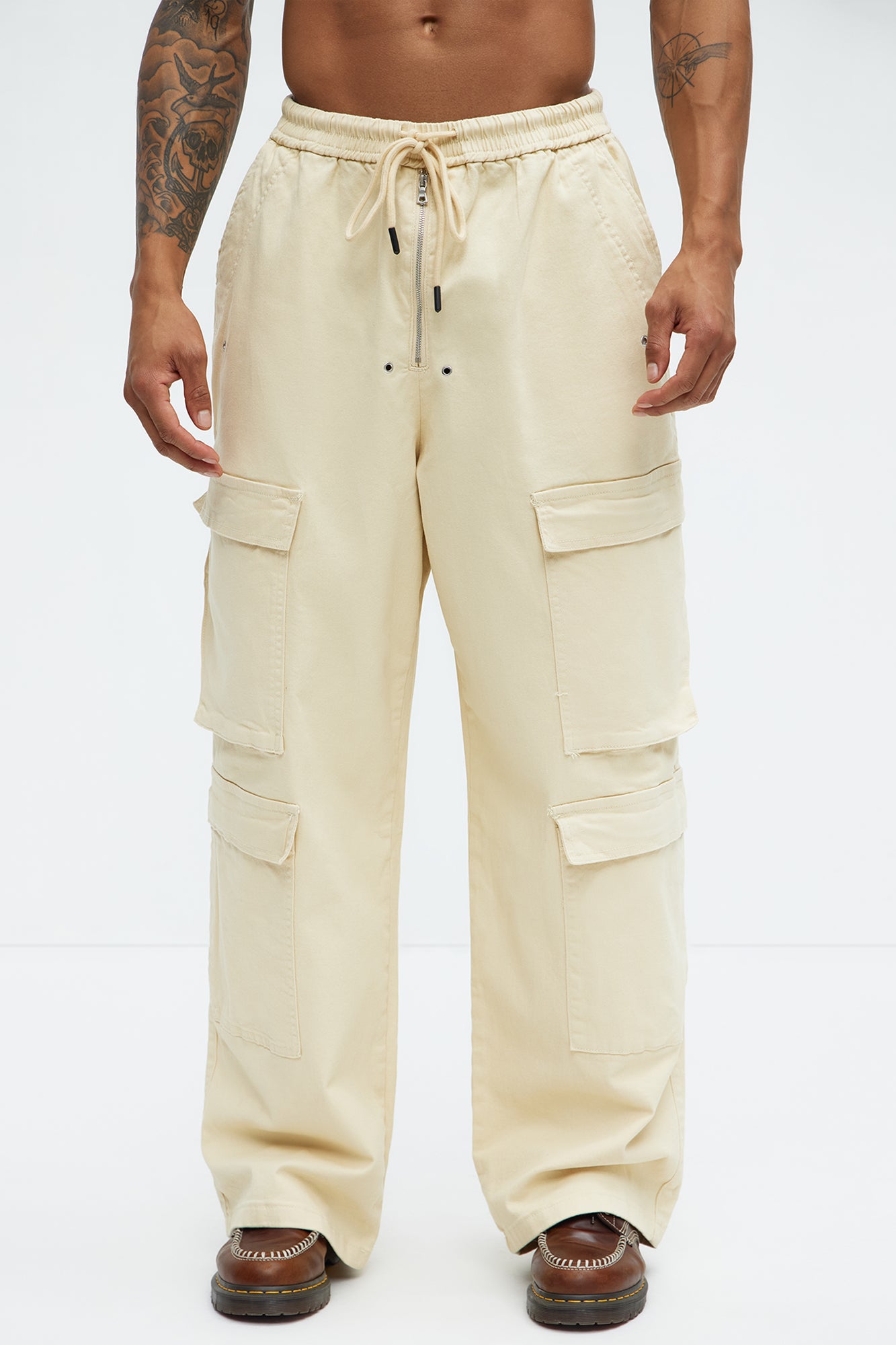 Exposed Zip Tech Baggy Cargo Pants