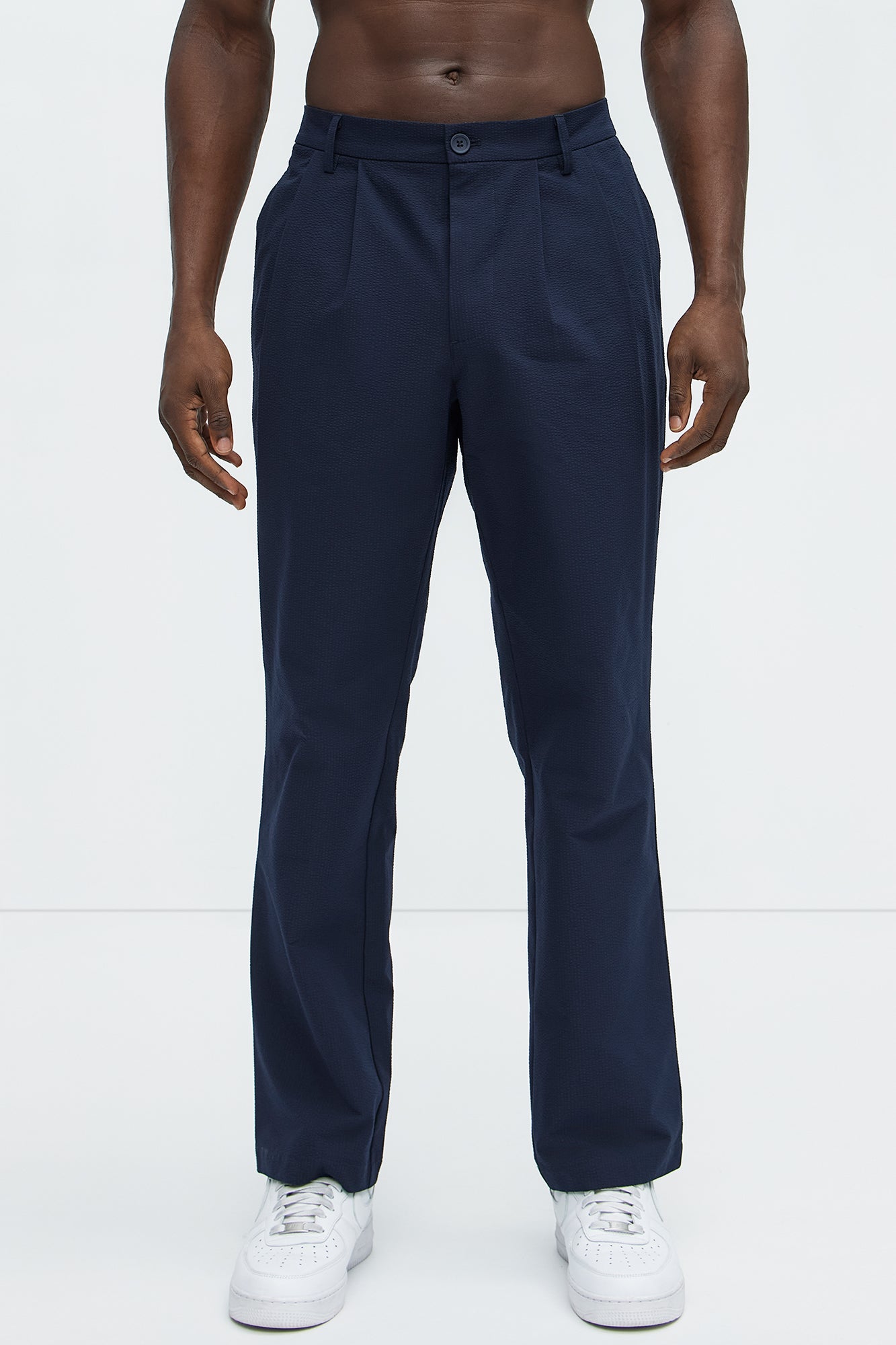 Seersucker Pleated Pants
