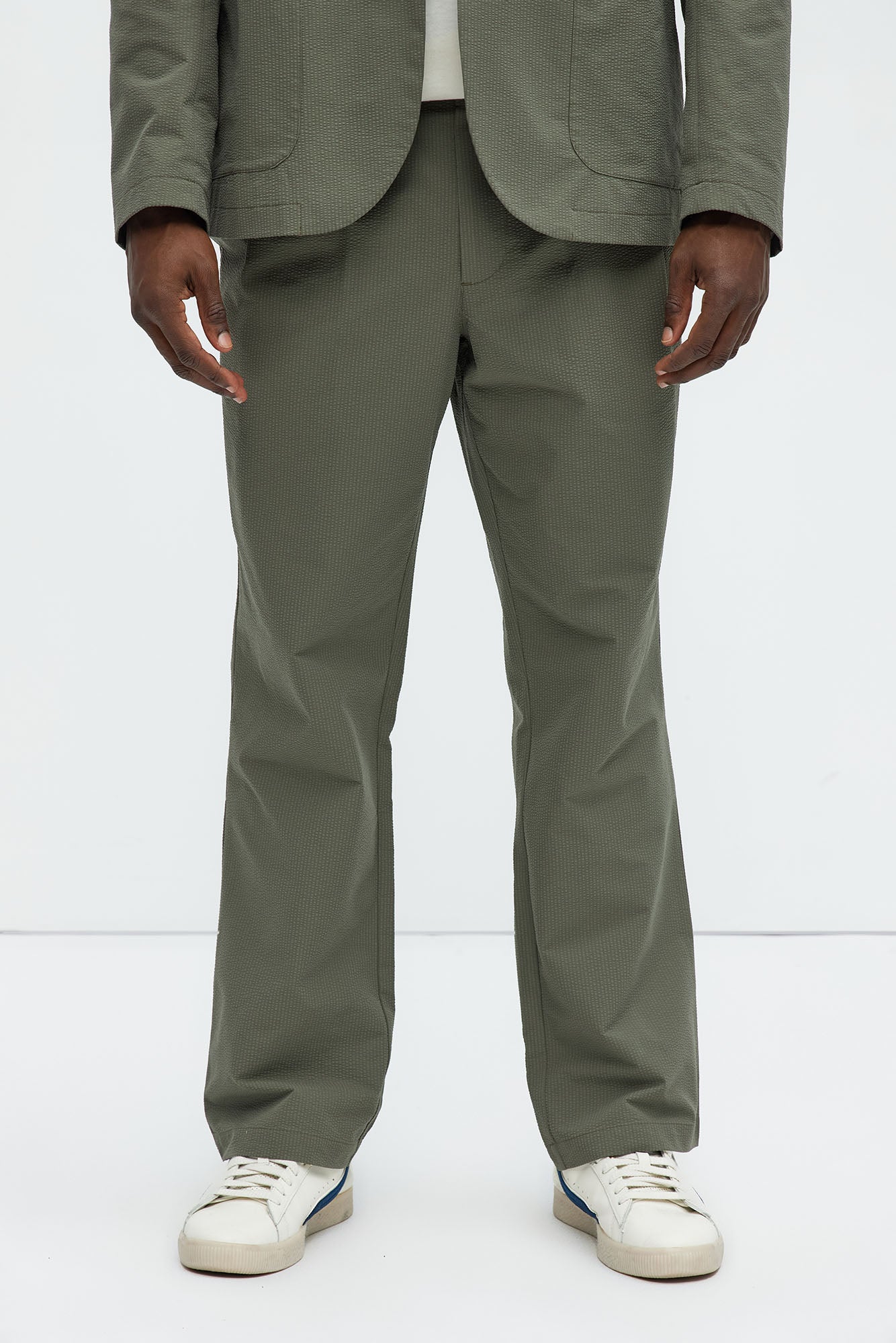Seersucker Pleated Pants