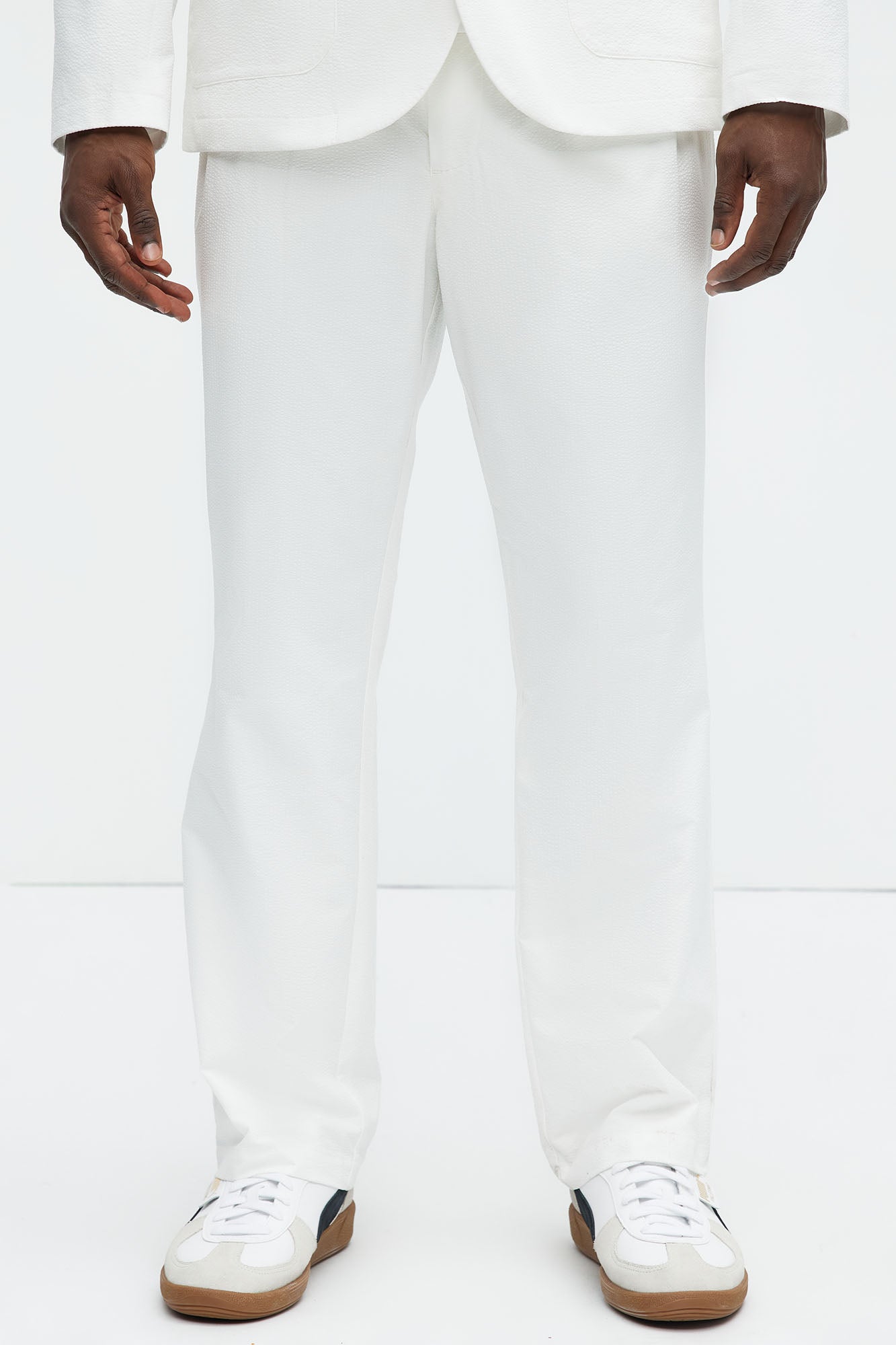 Seersucker Pleated Pants