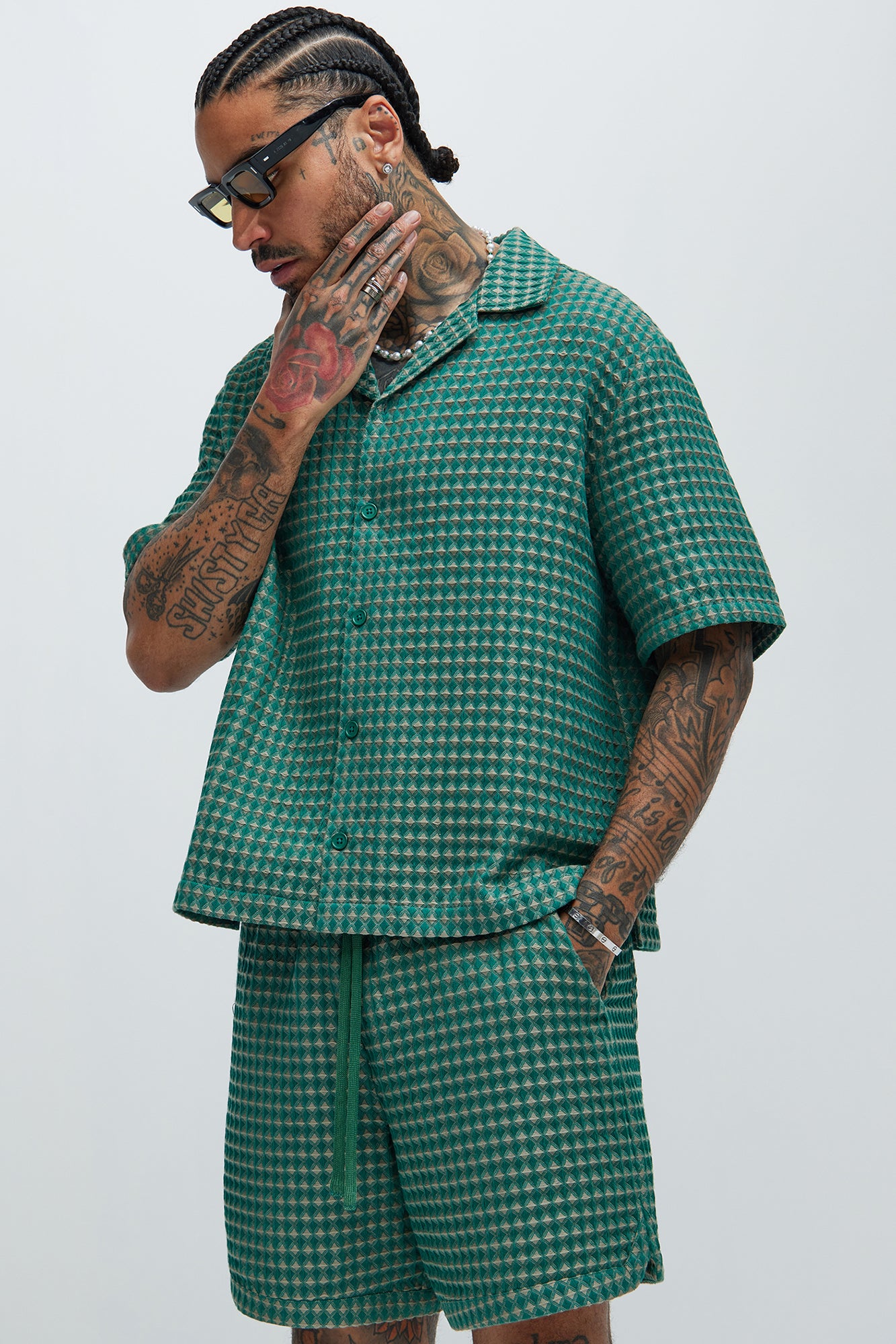 Dimensional Textured Button Up Shirt