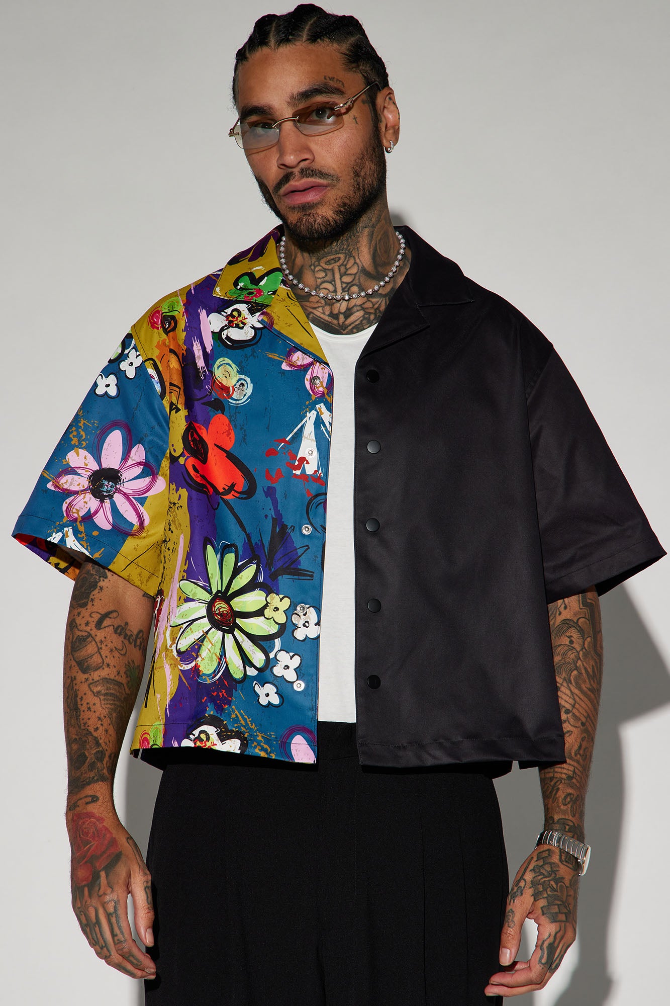 Volos Split Cropped Shirt