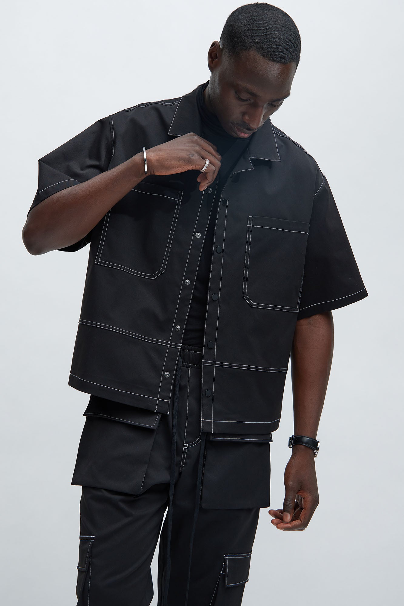 Curtis Contrast Stitch Boxy Shirt
