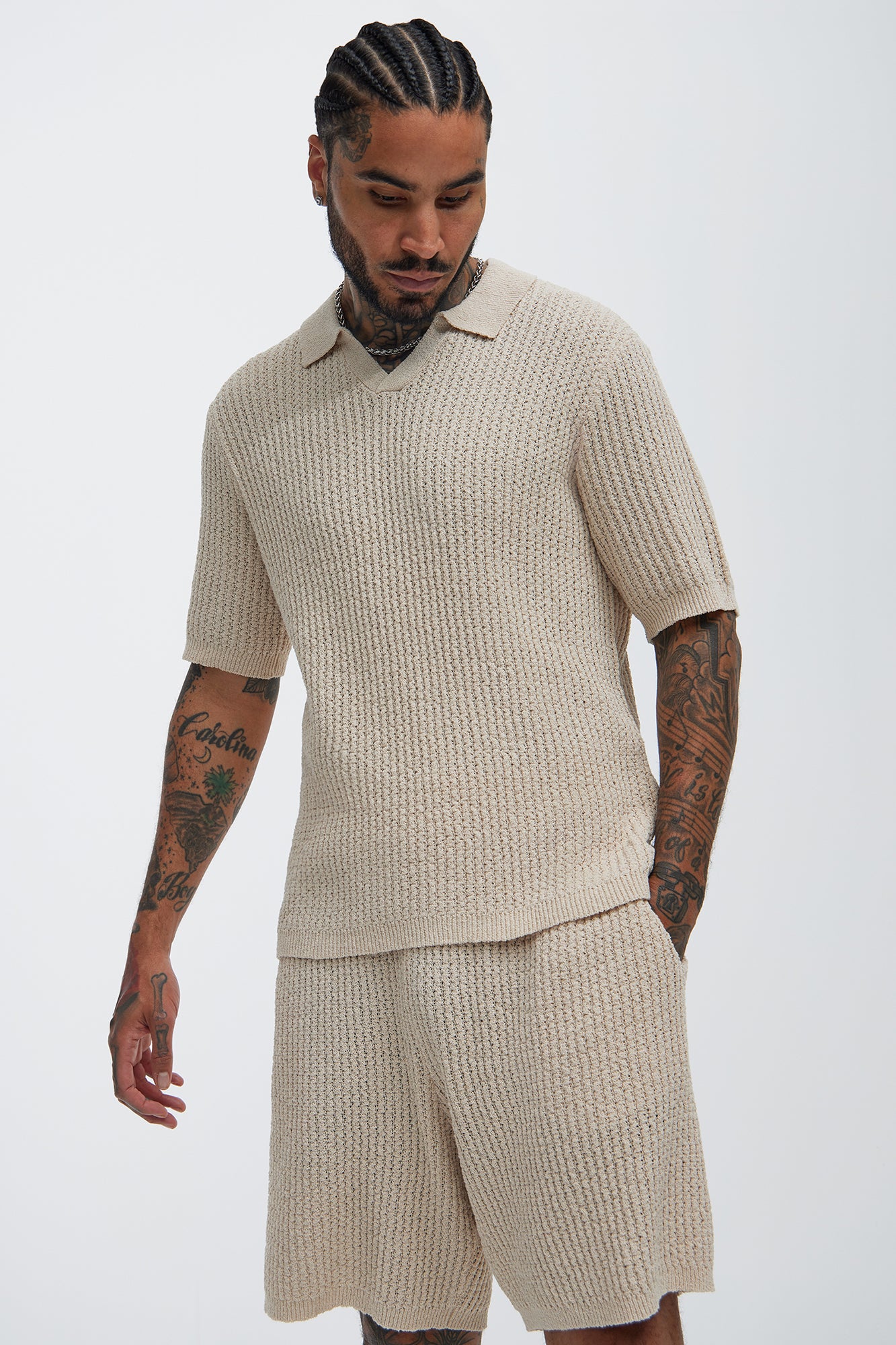 Brent Textured Johnny Collar Shirt
