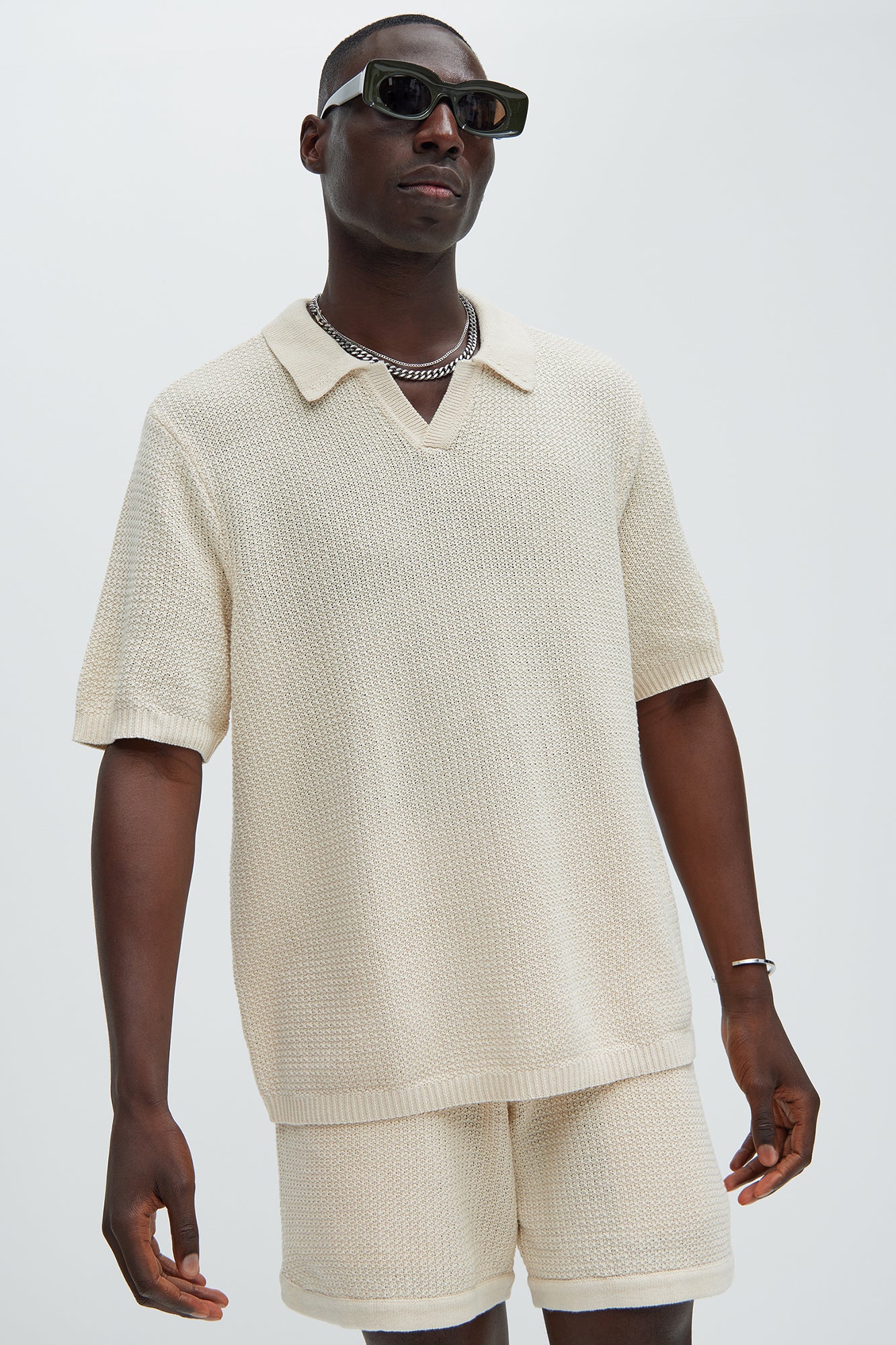 Clay Textured Johnny Collar Shirt