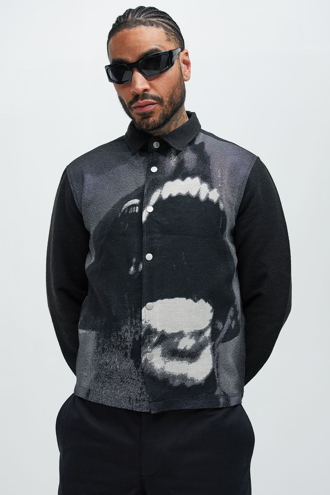 Rogue Tapestry Cropped Button Up Shirt