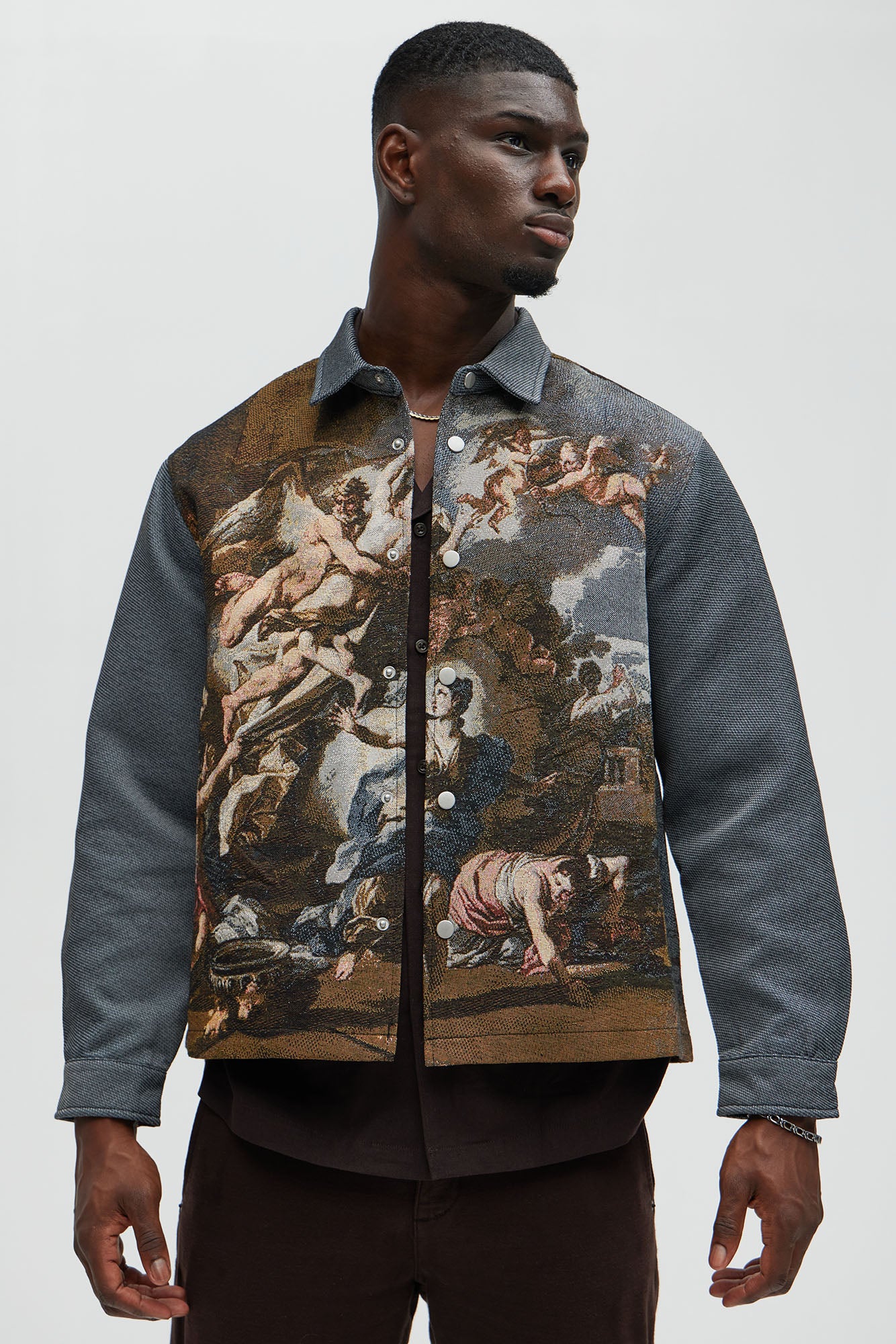 Cassiel Tapestry Cropped Button Up Shirt