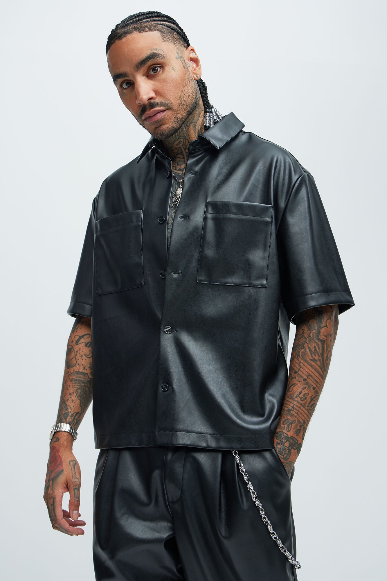 Vesta Faux Leather Shirt