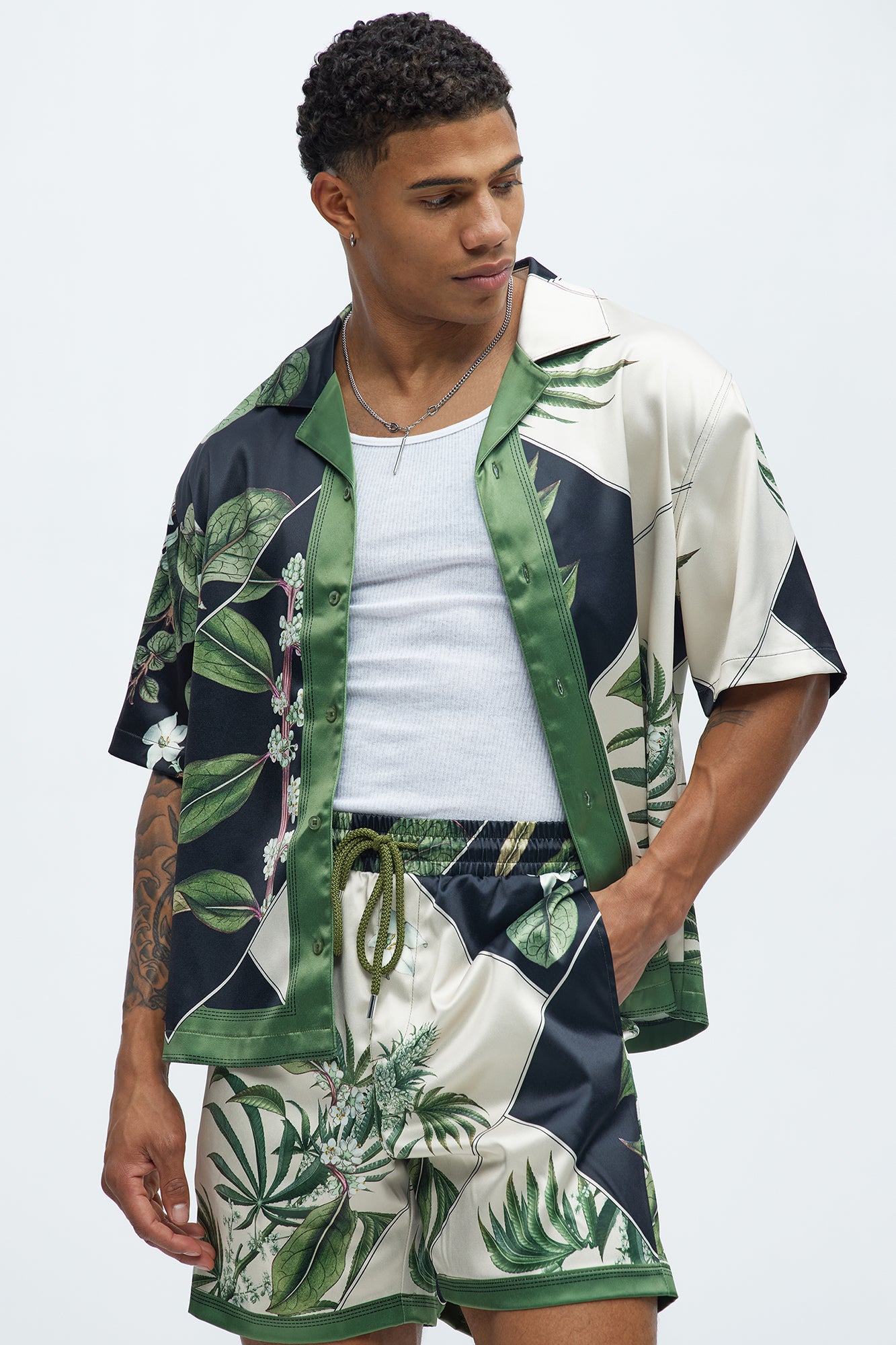 Agrarian Printed Cuban Collar Shirt